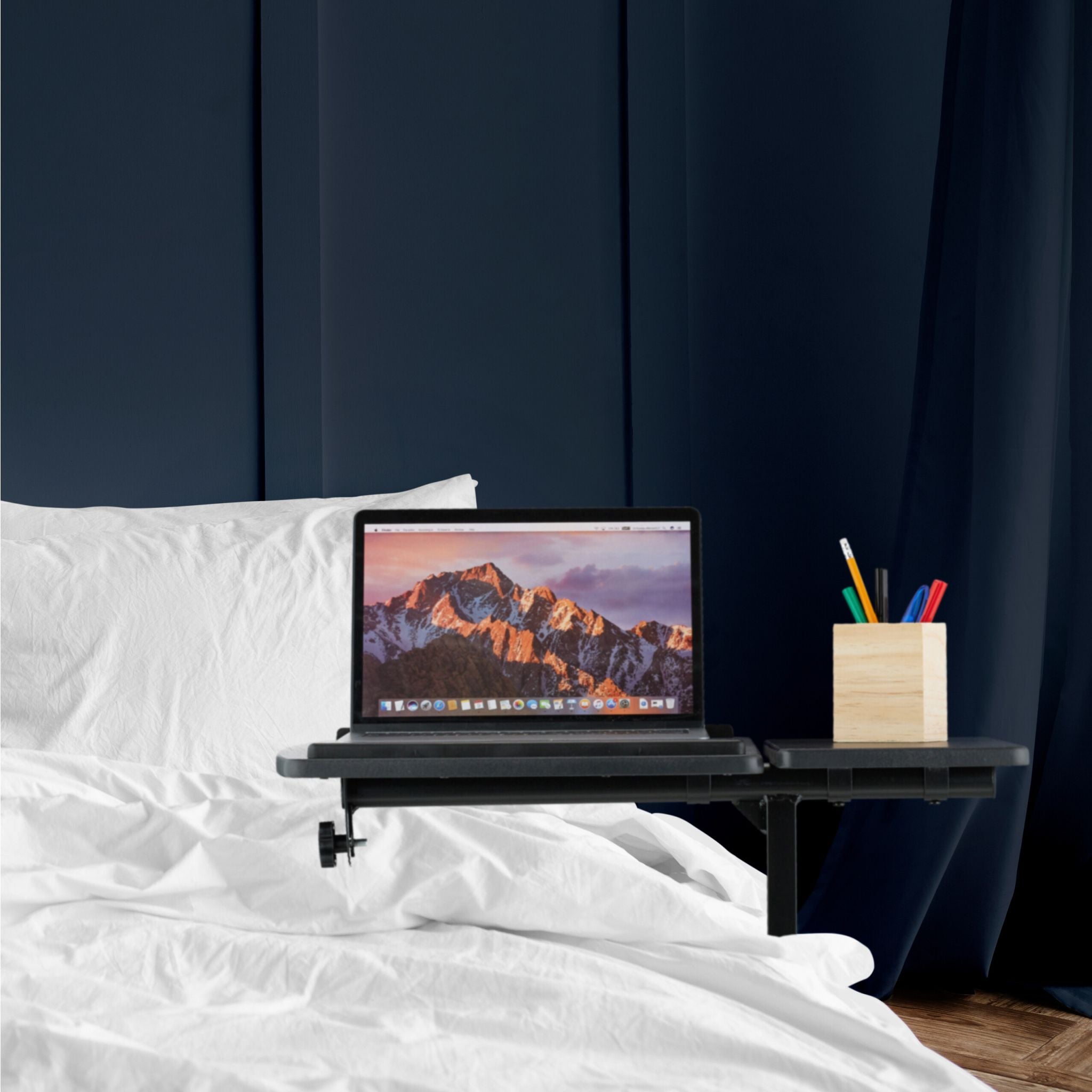 Laptoptisch höhenverstellbar mit Rollen Schwarz von Relaxdays