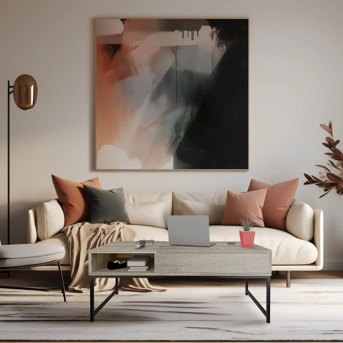 Aufklappbarer Couchtisch Schwarz-Grau von Relaxdays