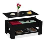Aufklappbarer Couchtisch Schwarz von Relaxdays
