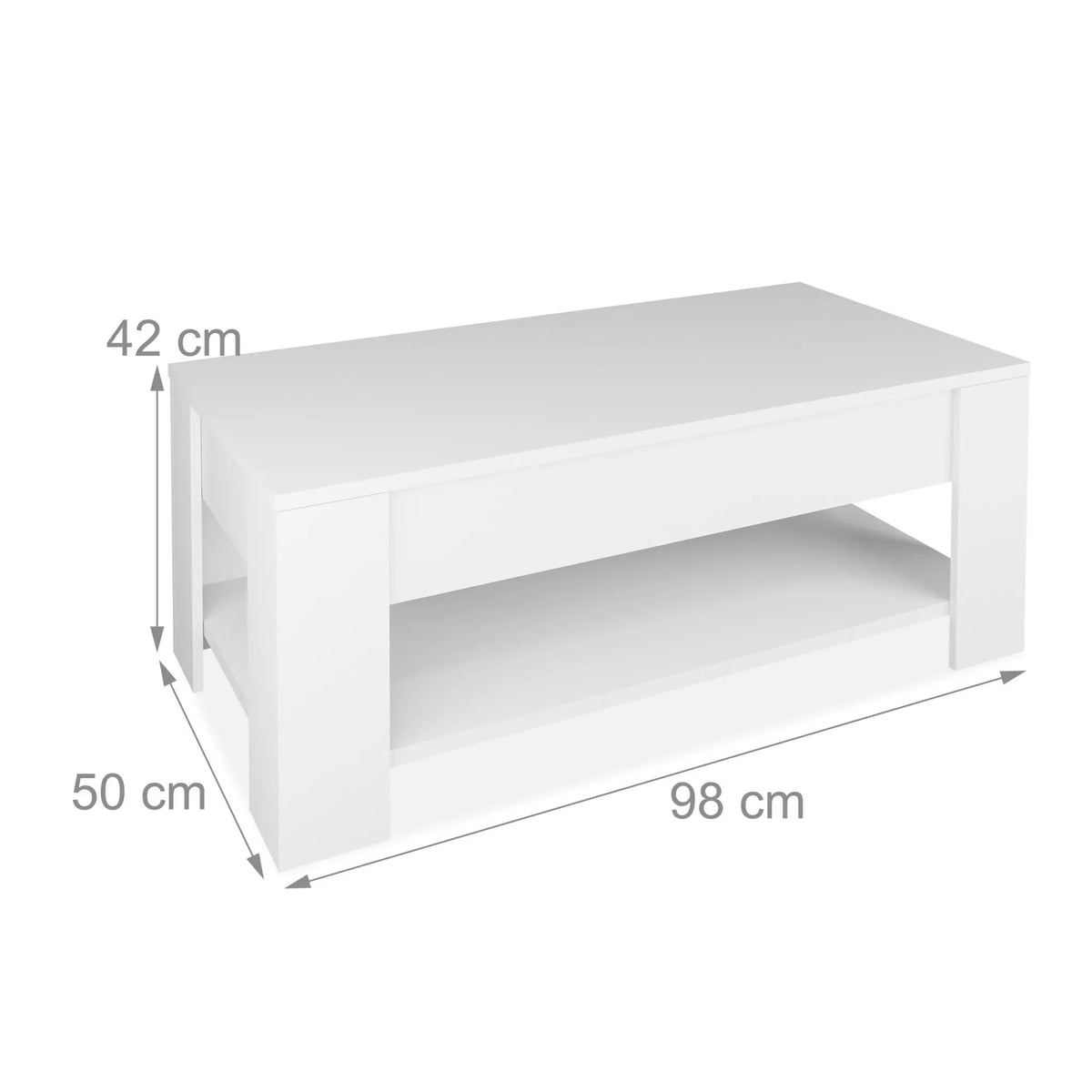 Aufklappbarer Couchtisch Weiss von Relaxdays