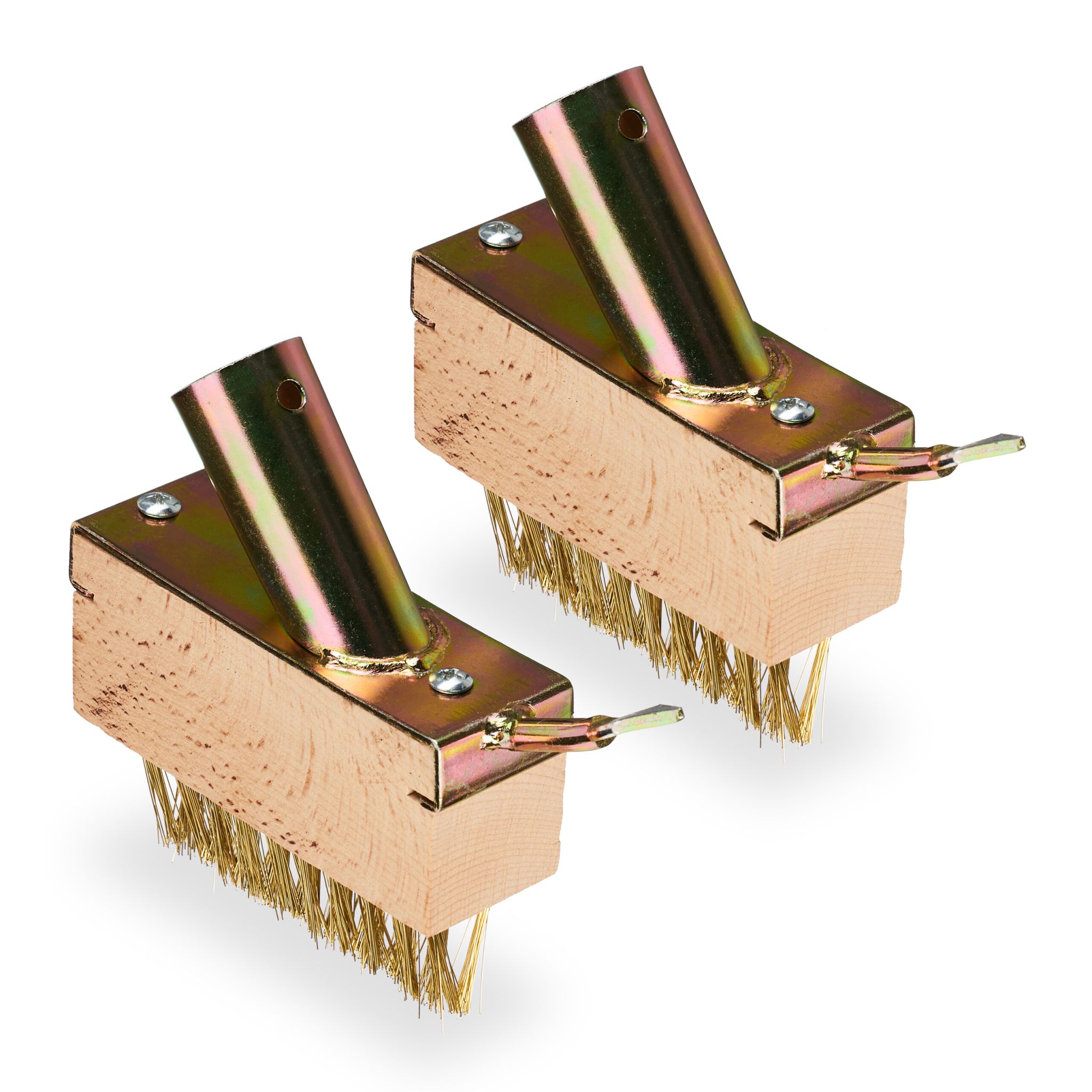 Fugenbürste Unkraut 2er-Set Gold-Hellbraun von Relaxdays