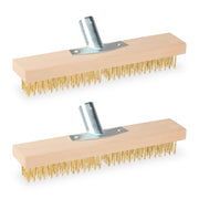 Drahtbesen mit Stahlborsten 2er-Set Gold-Hellbraun-Silber von Relaxdays