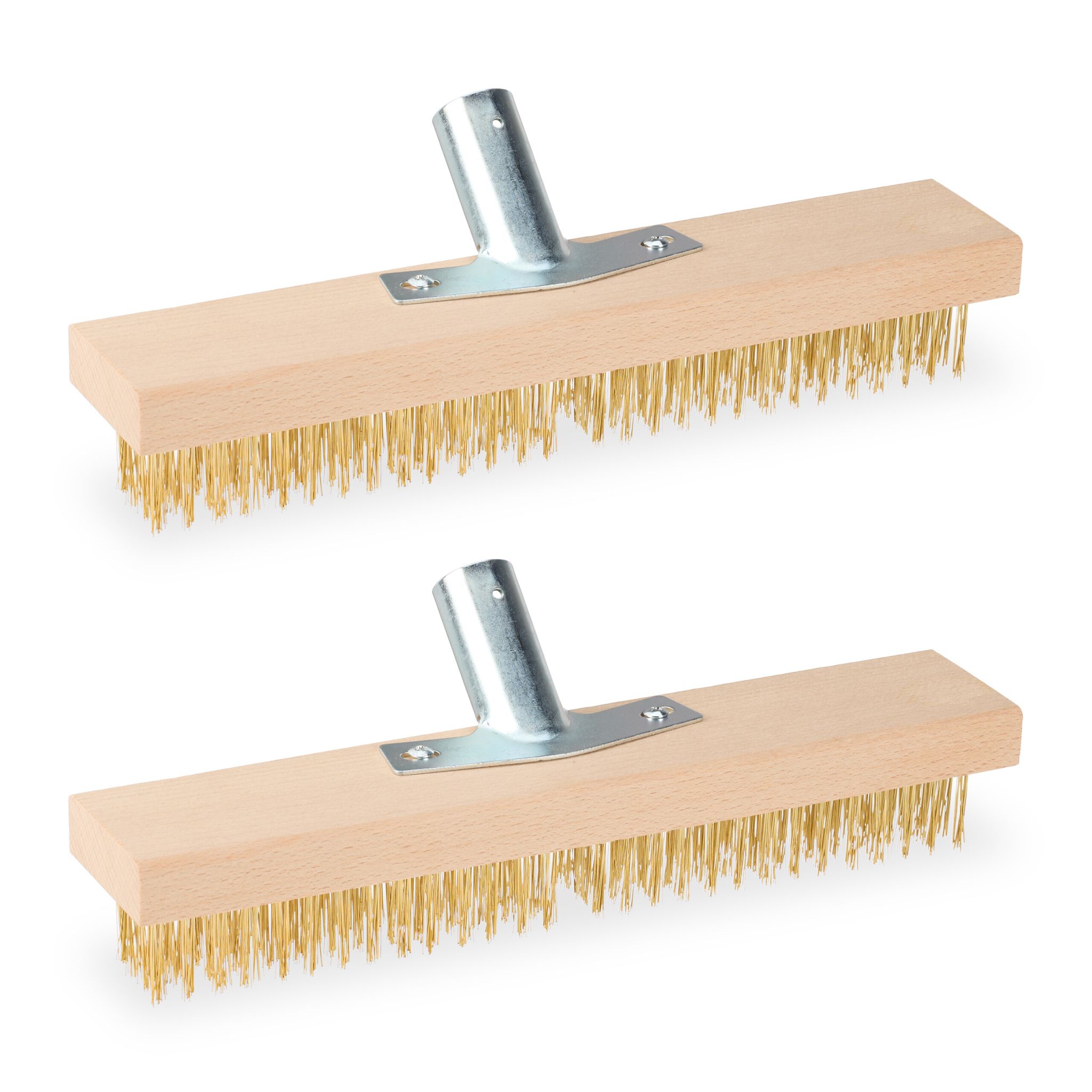 Drahtbesen mit Stahlborsten 2er-Set Gold-Hellbraun-Silber von Relaxdays
