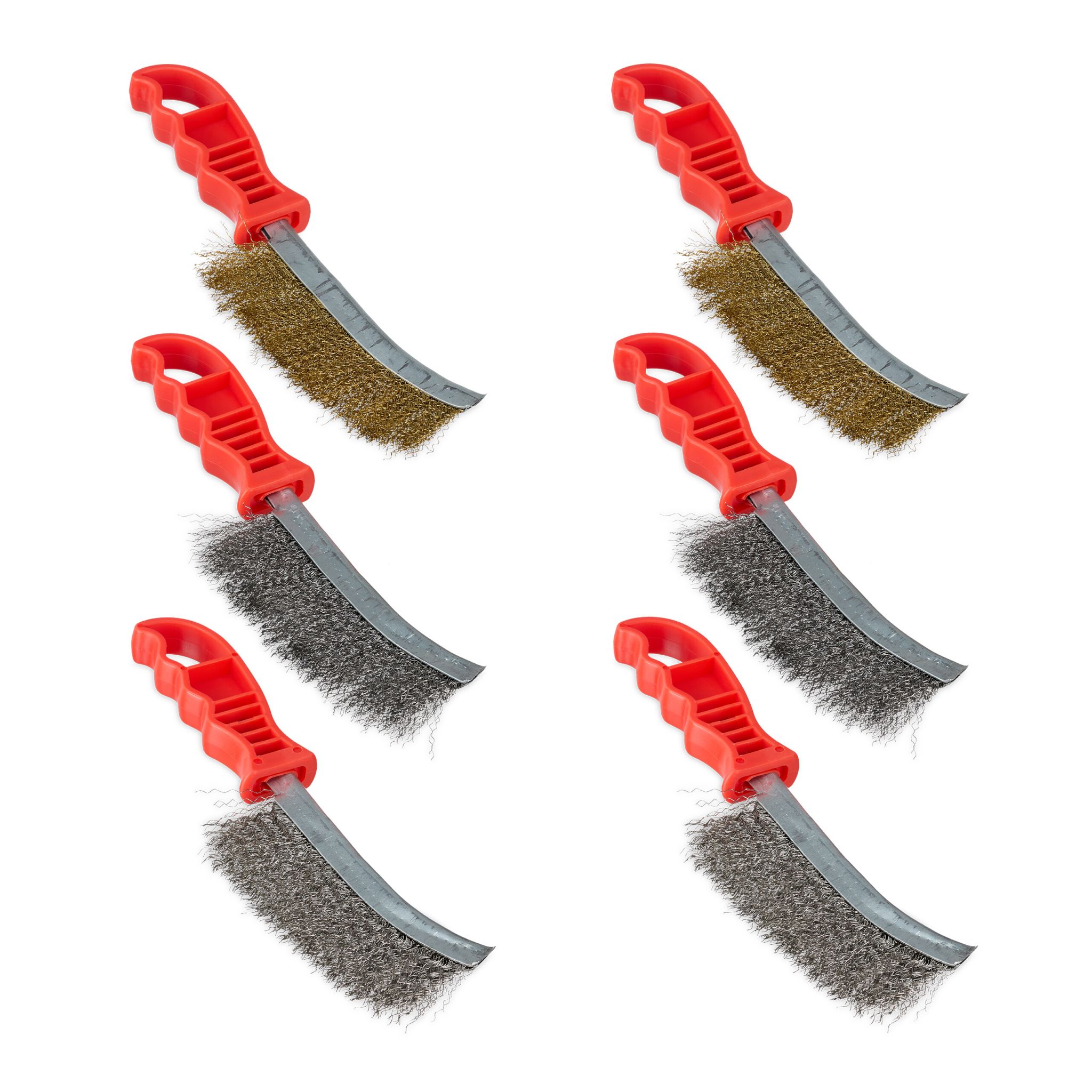 Drahtbürste 6er-Set Gold-Rot-Silber von Relaxdays