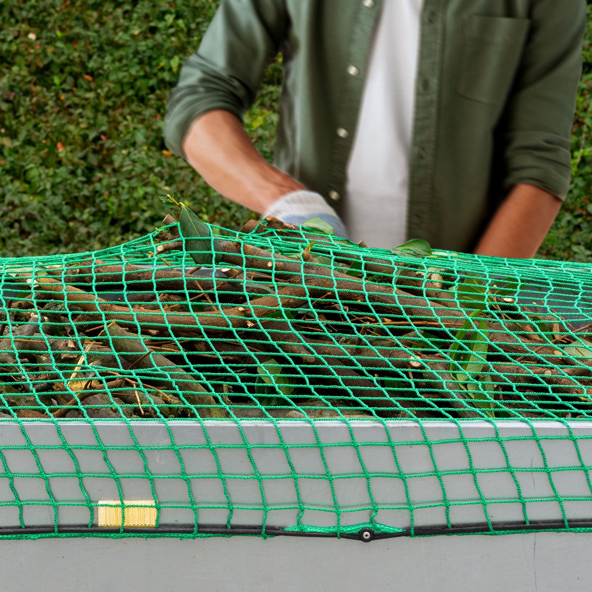 Grünes Anhängernetz bis 2 x 3 m Grün-Schwarz von Relaxdays