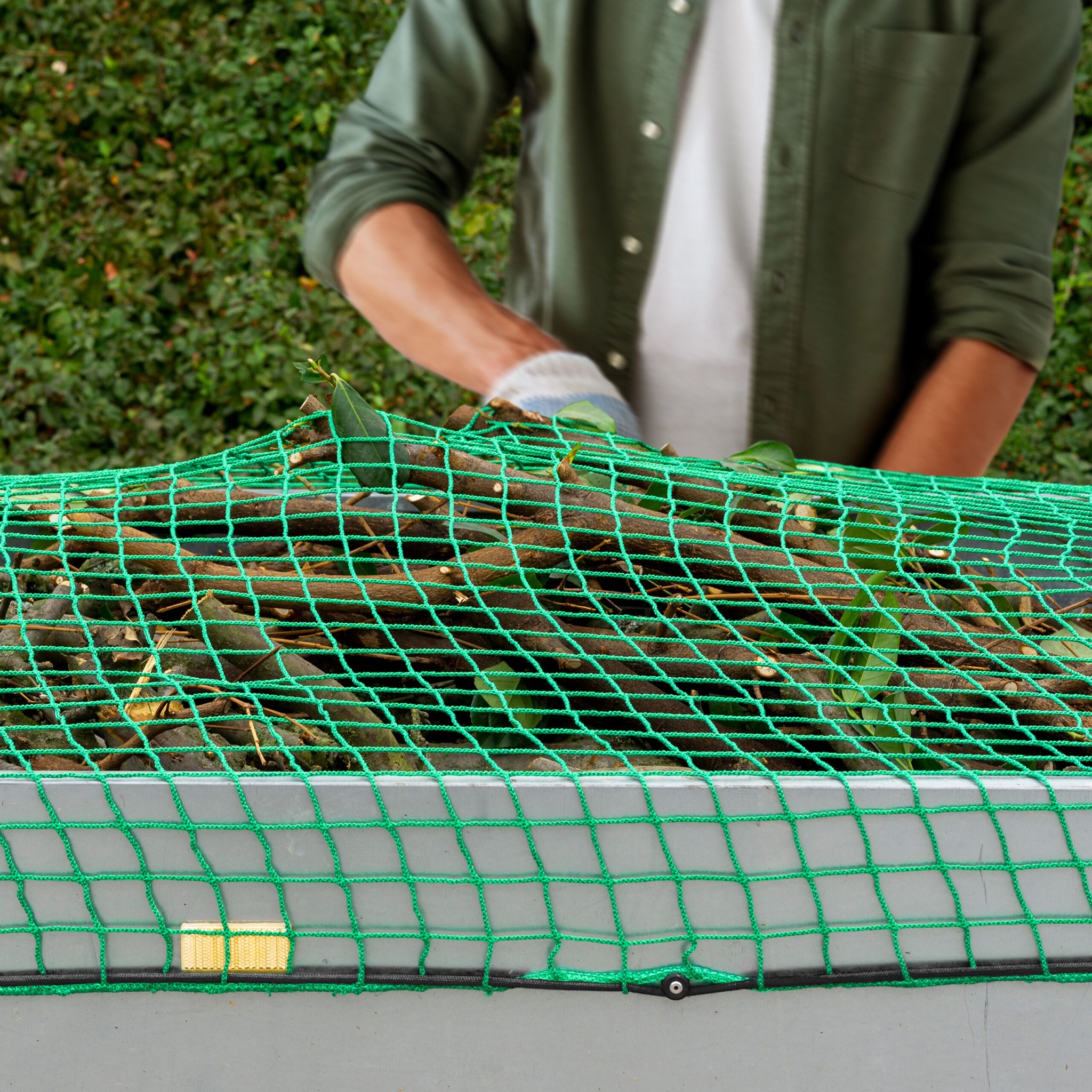 Grünes Anhängernetz bis 2 x 3 m Grün-Schwarz von Relaxdays