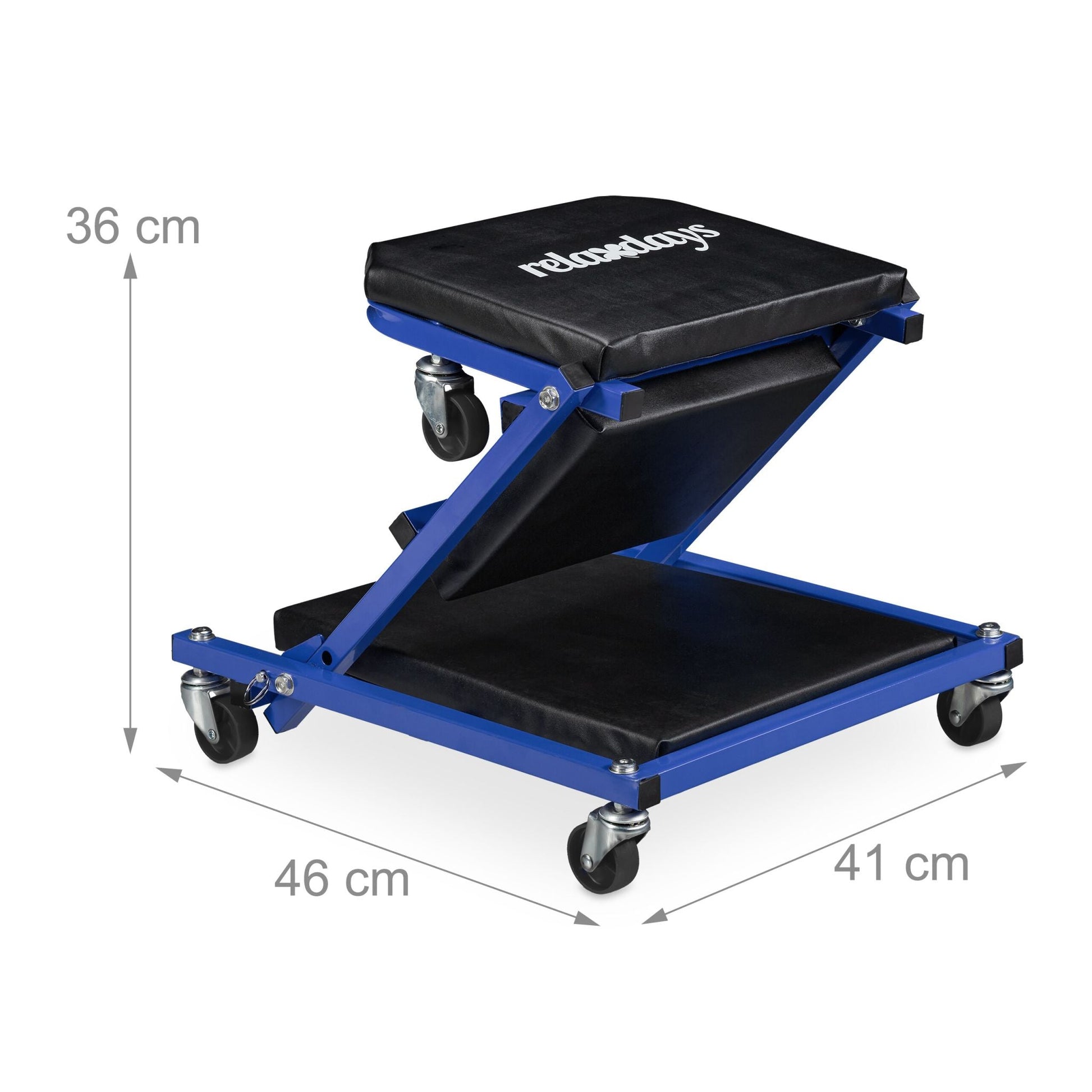 Rollbrett Werkstatt Blau-Schwarz von Relaxdays
