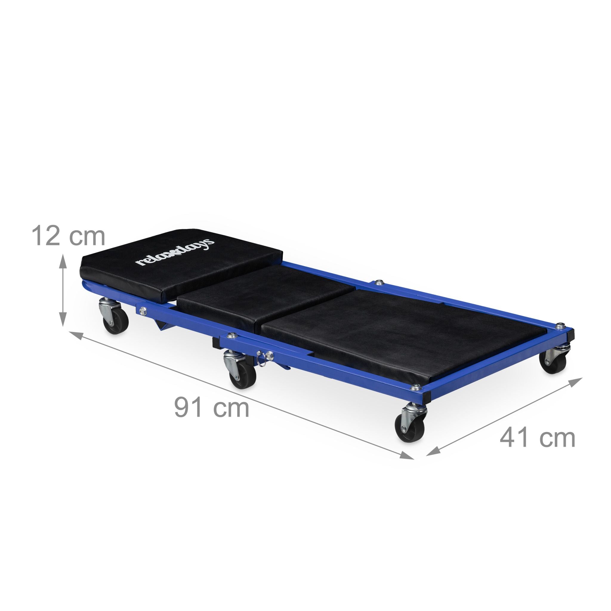 Rollbrett Werkstatt Blau-Schwarz von Relaxdays