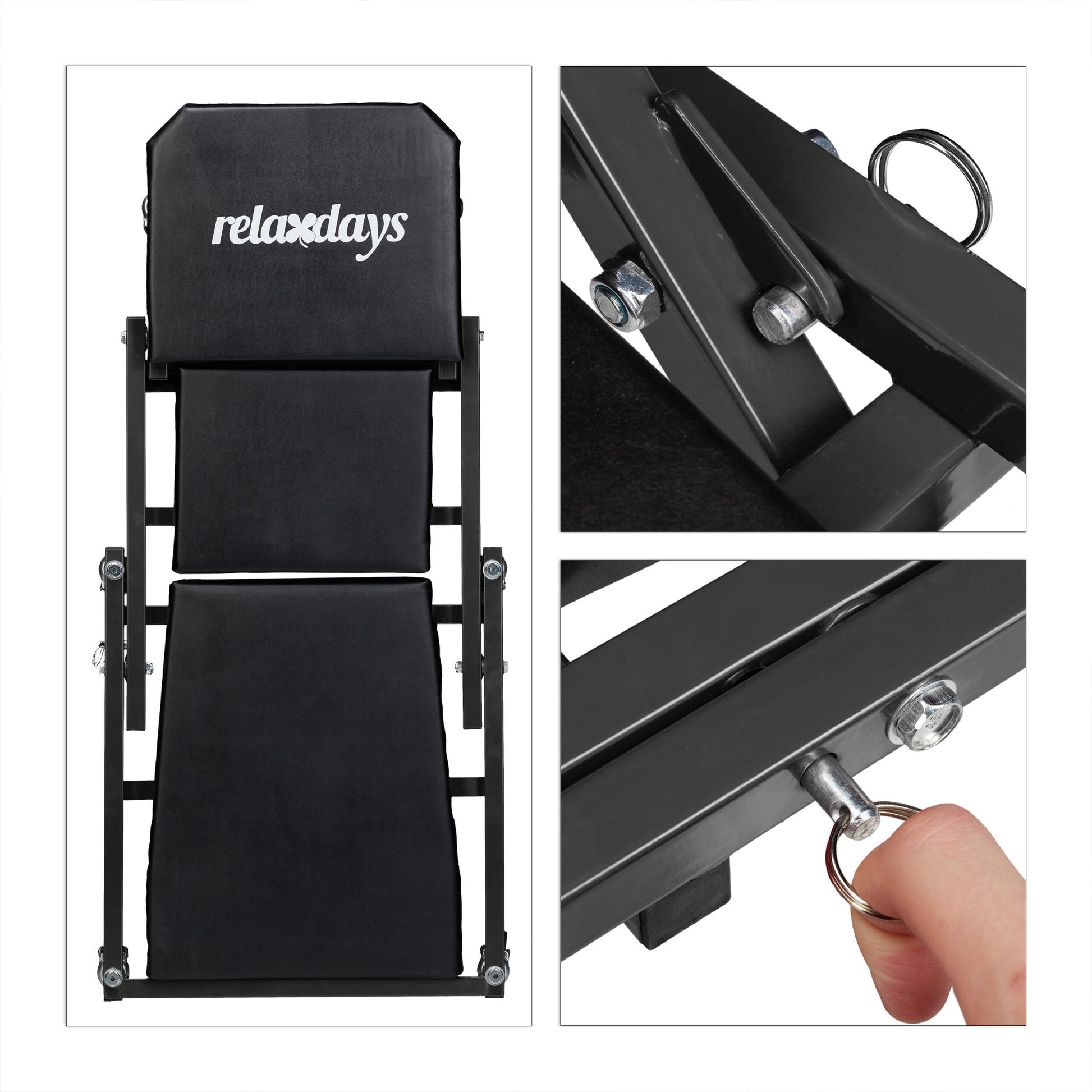 Rollbrett Werkstatt Schwarz von Relaxdays