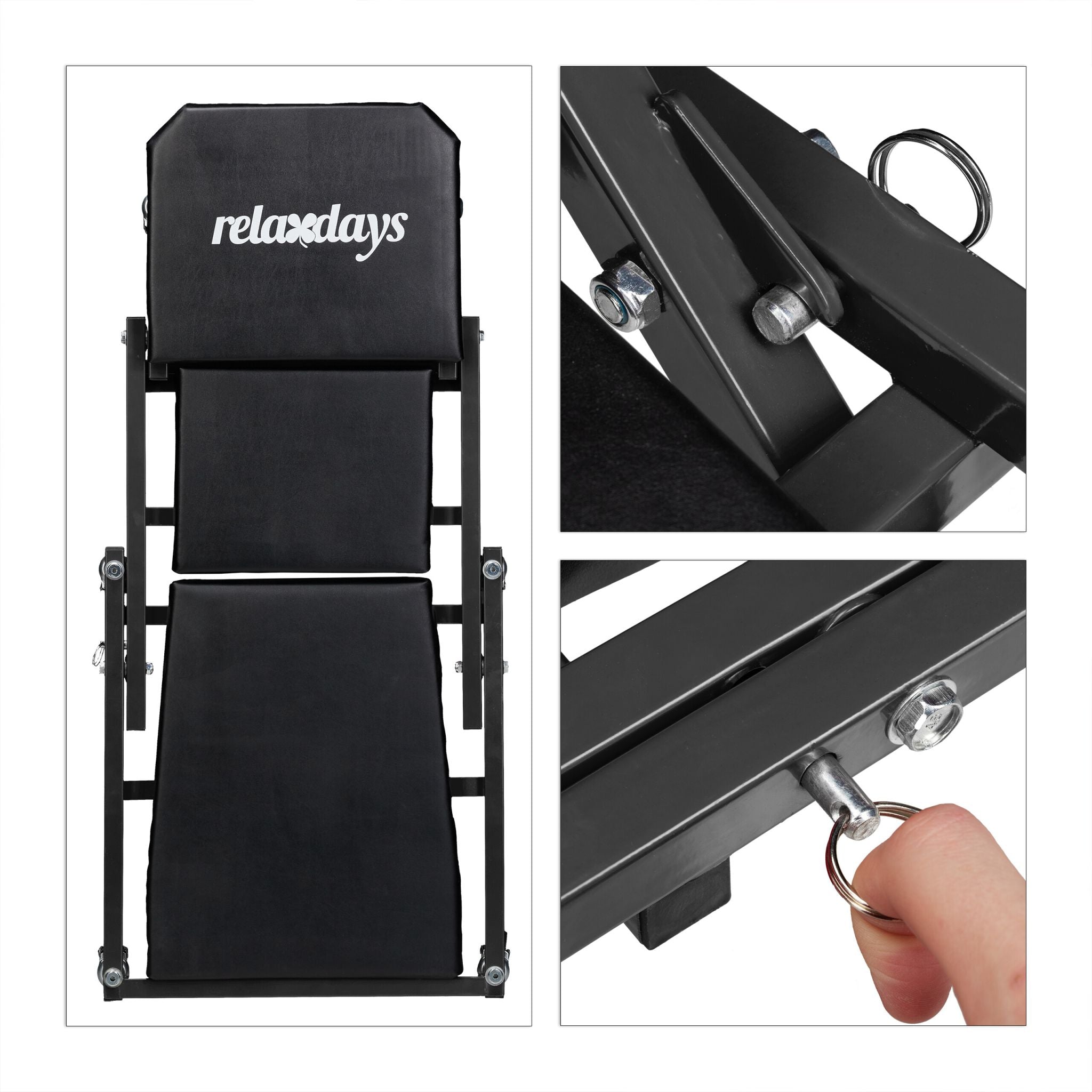 Rollbrett Werkstatt Schwarz von Relaxdays