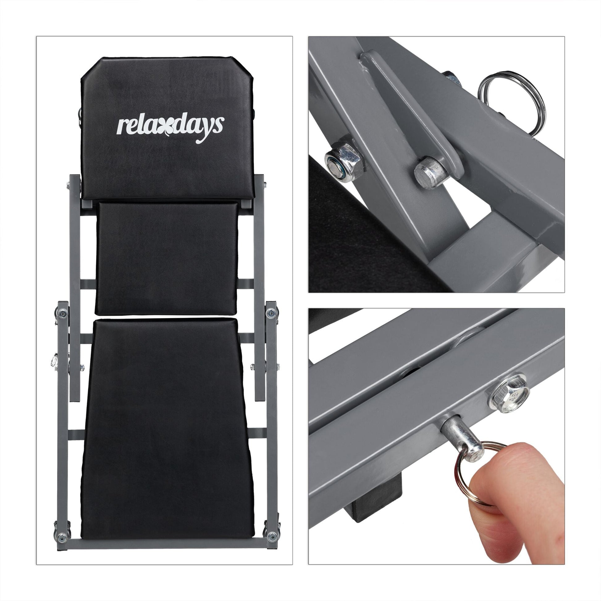 Rollbrett Werkstatt Schwarz-Grau von Relaxdays