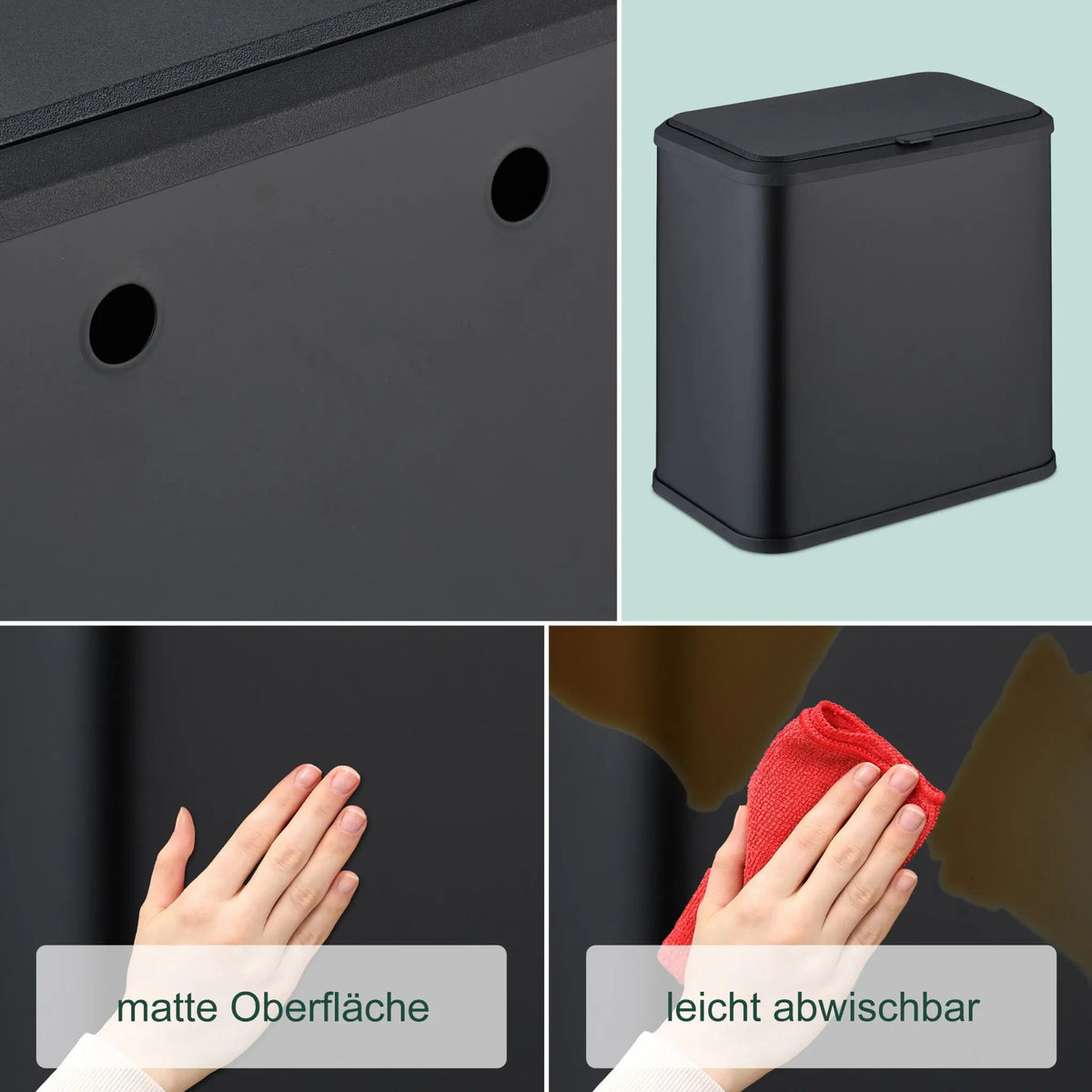 Mülleimer aufhängbar 5 L Schwarz von Relaxdays
