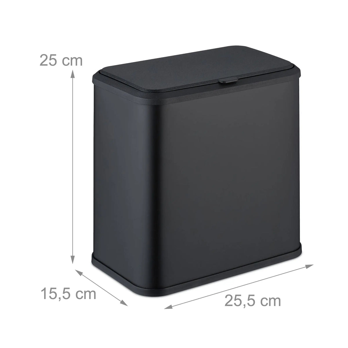 Mülleimer aufhängbar 5 L Schwarz von Relaxdays