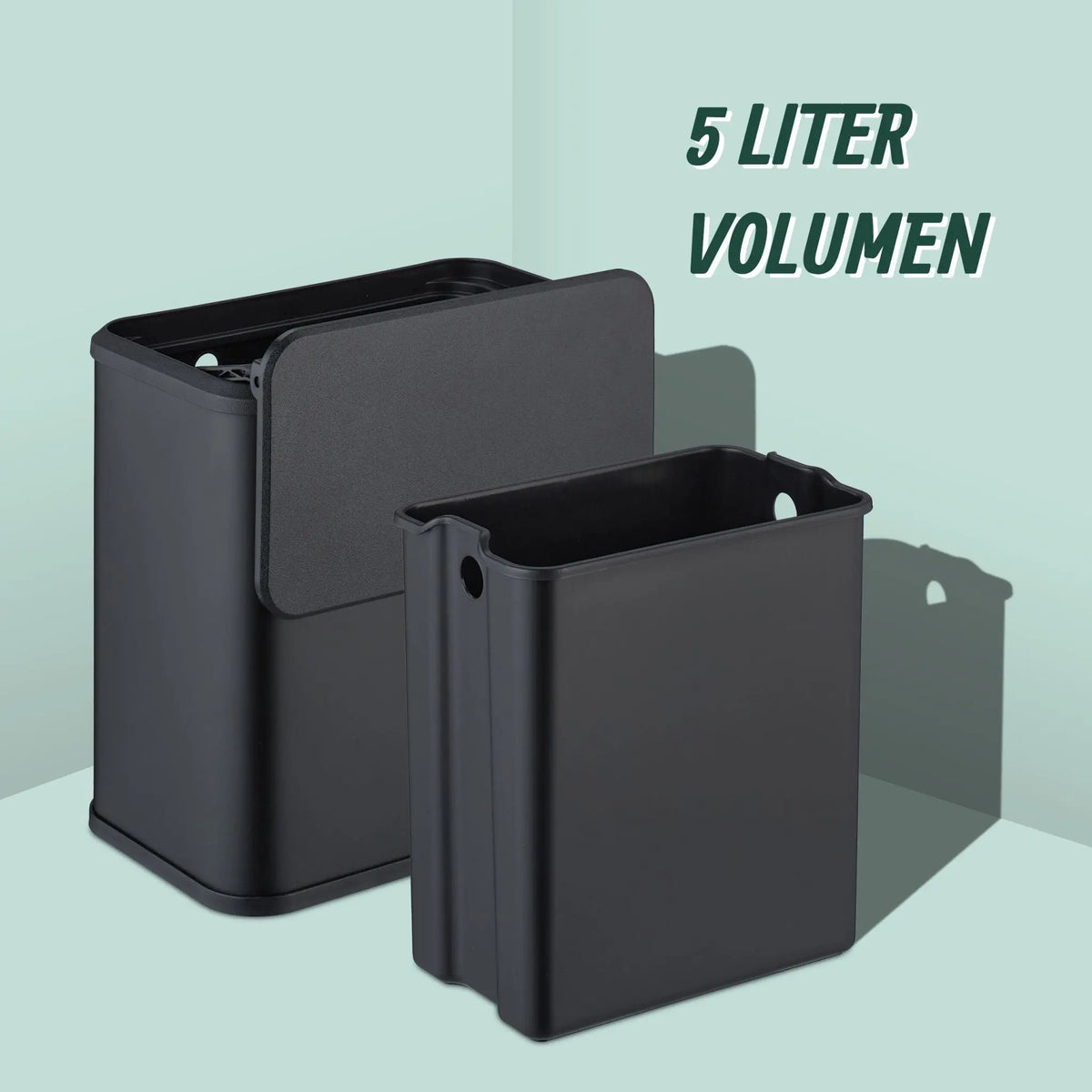 Mülleimer aufhängbar 5 L Schwarz von Relaxdays