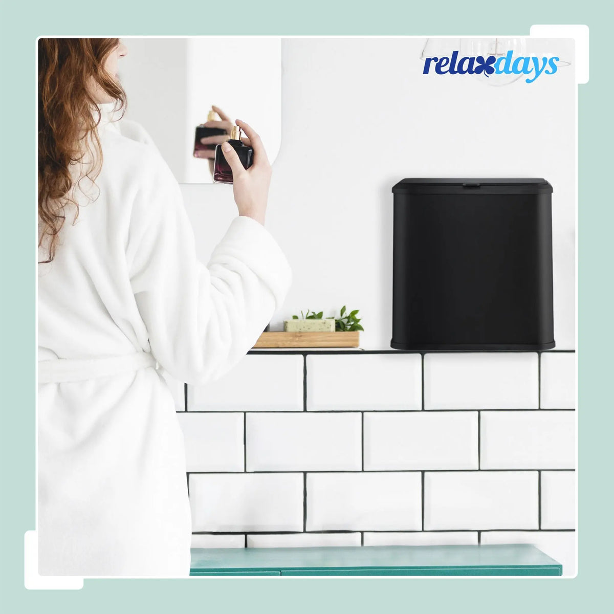 Mülleimer aufhängbar 5 L Schwarz von Relaxdays