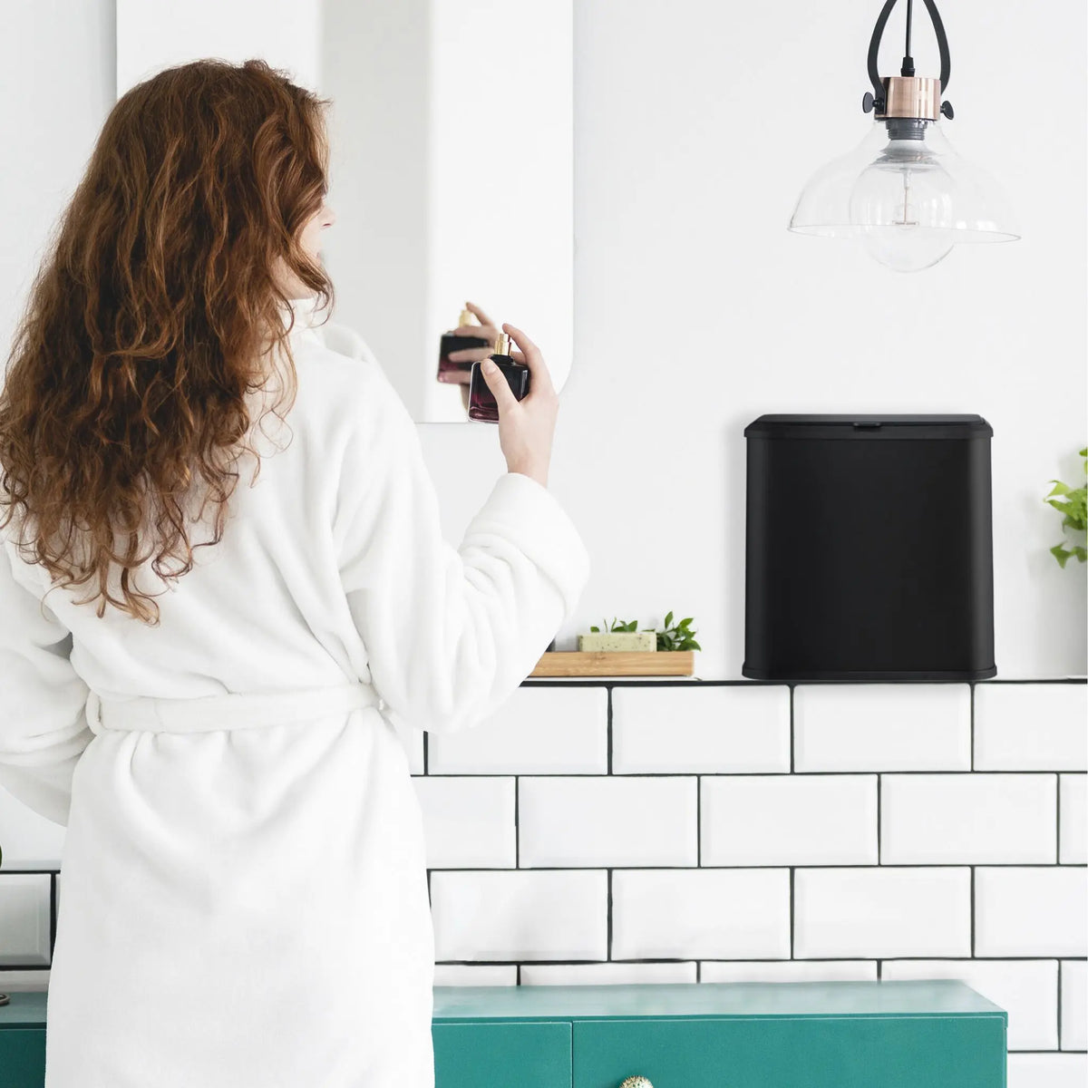 Mülleimer aufhängbar 5 L Schwarz von Relaxdays