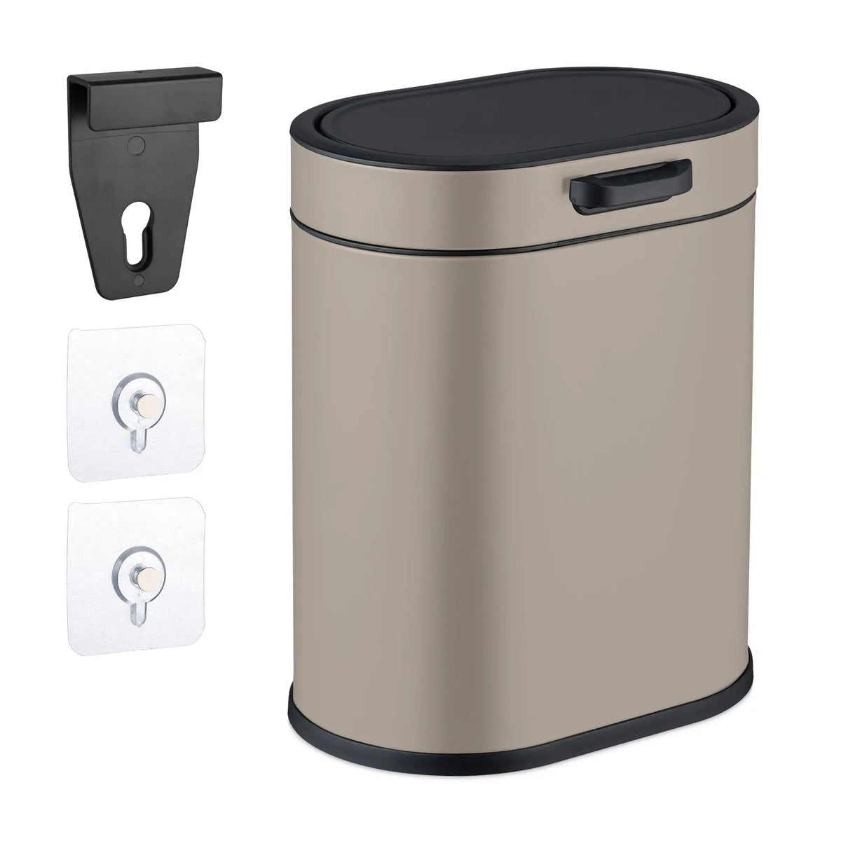 Hängender Mülleimer 5L Beige-Schwarz von Relaxdays
