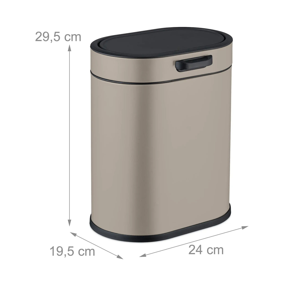 Hängender Mülleimer 5L Beige-Schwarz von Relaxdays