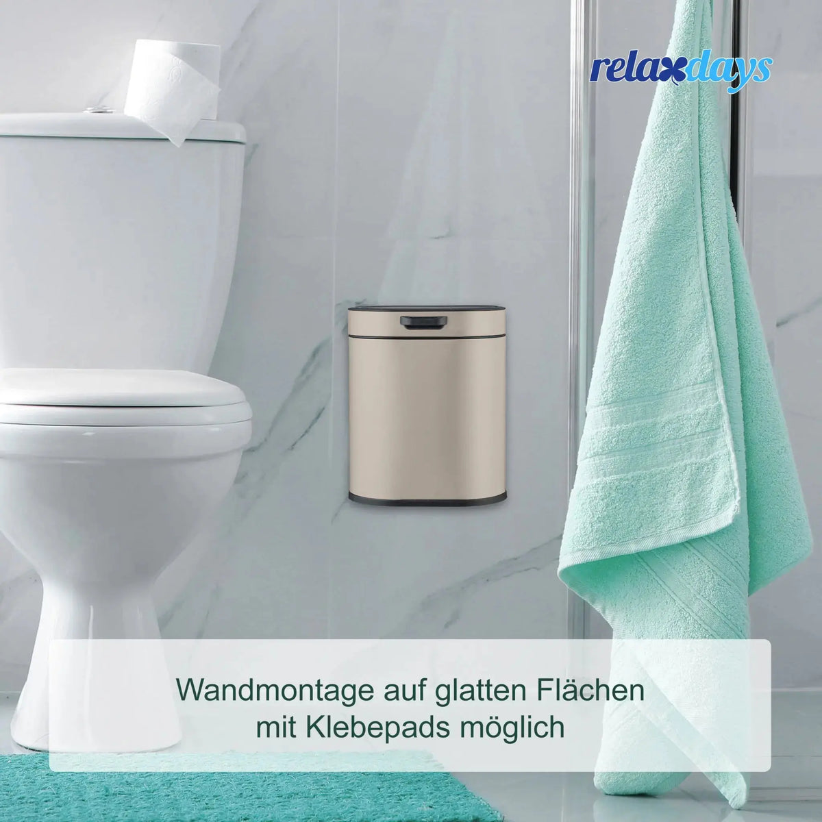 Hängender Mülleimer 5L Beige-Schwarz von Relaxdays