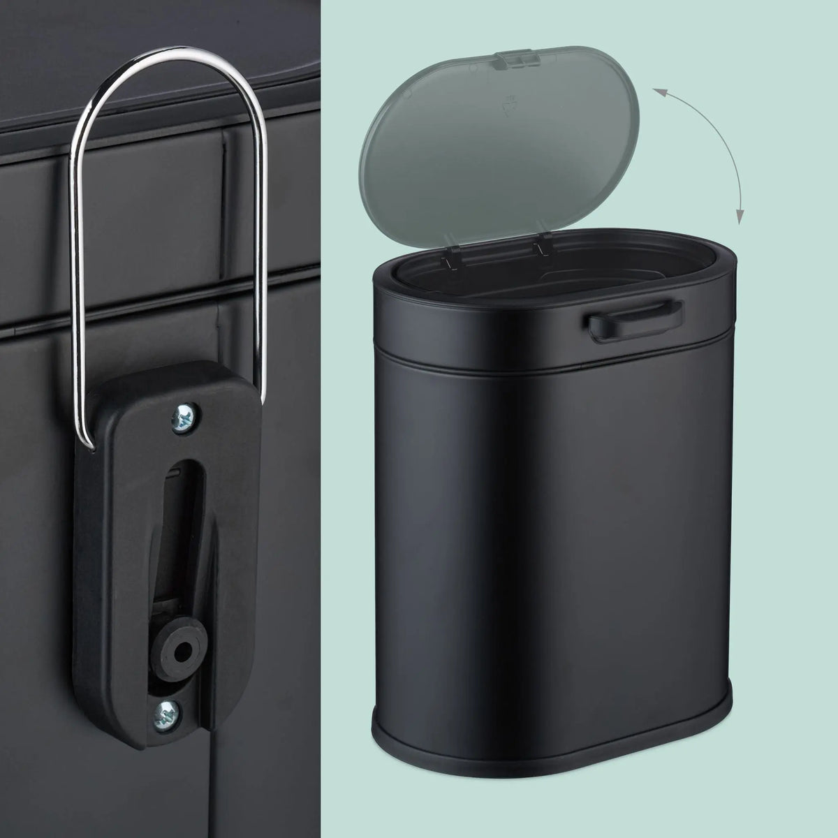 Hängender Mülleimer 5L Schwarz von Relaxdays