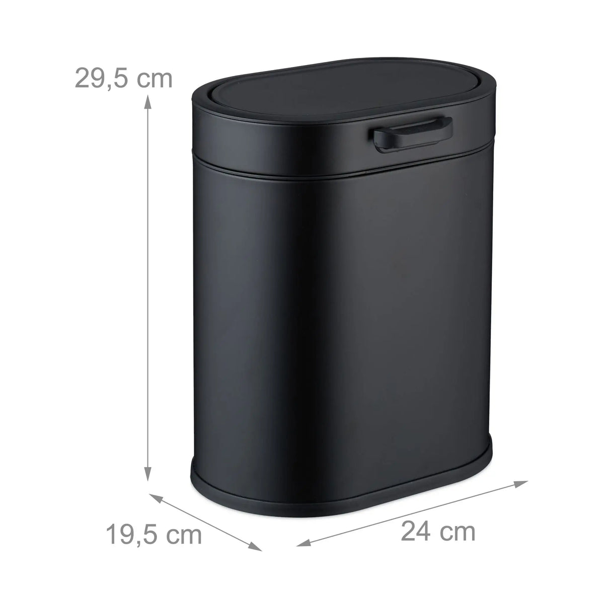 Hängender Mülleimer 5L Schwarz von Relaxdays