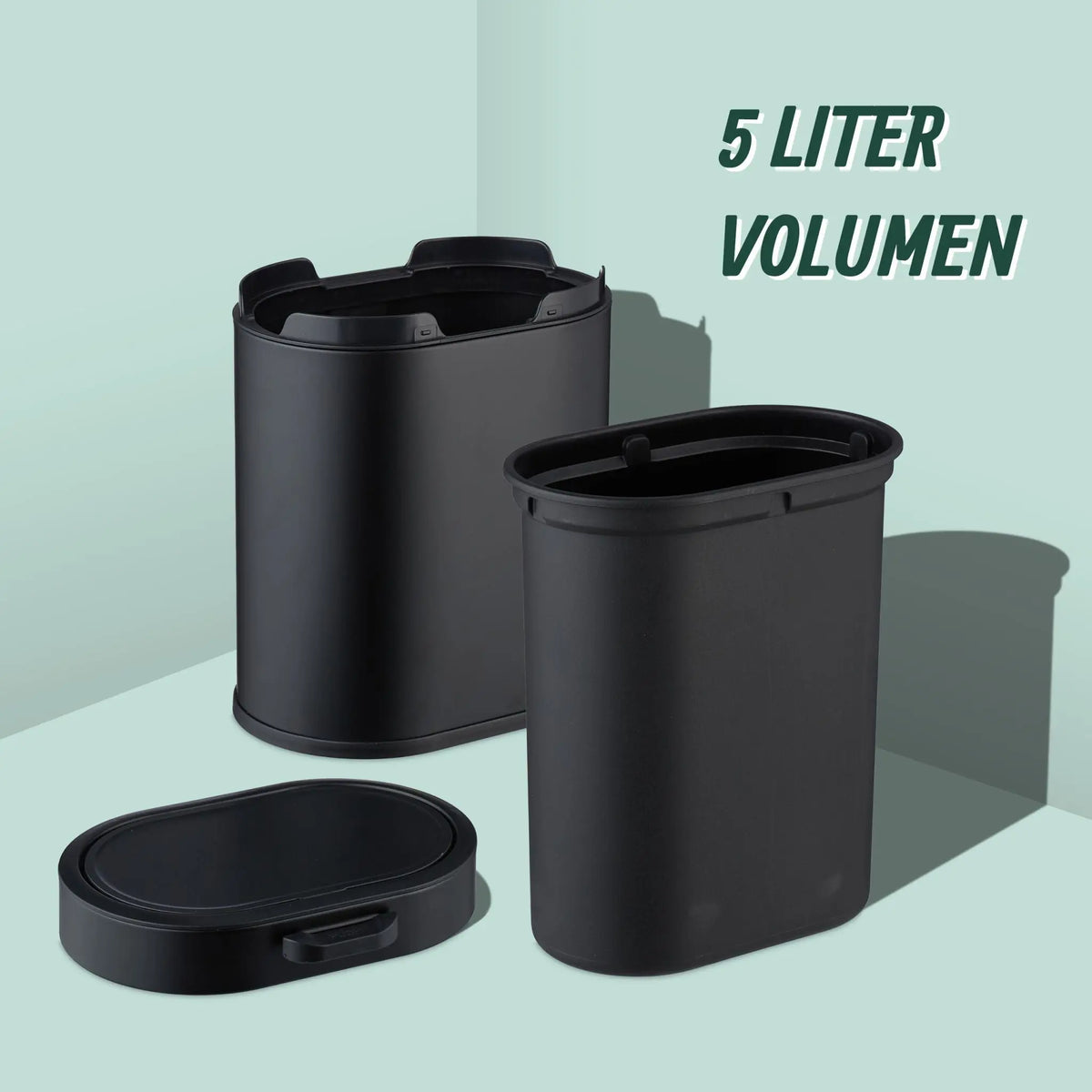 Hängender Mülleimer 5L Schwarz von Relaxdays