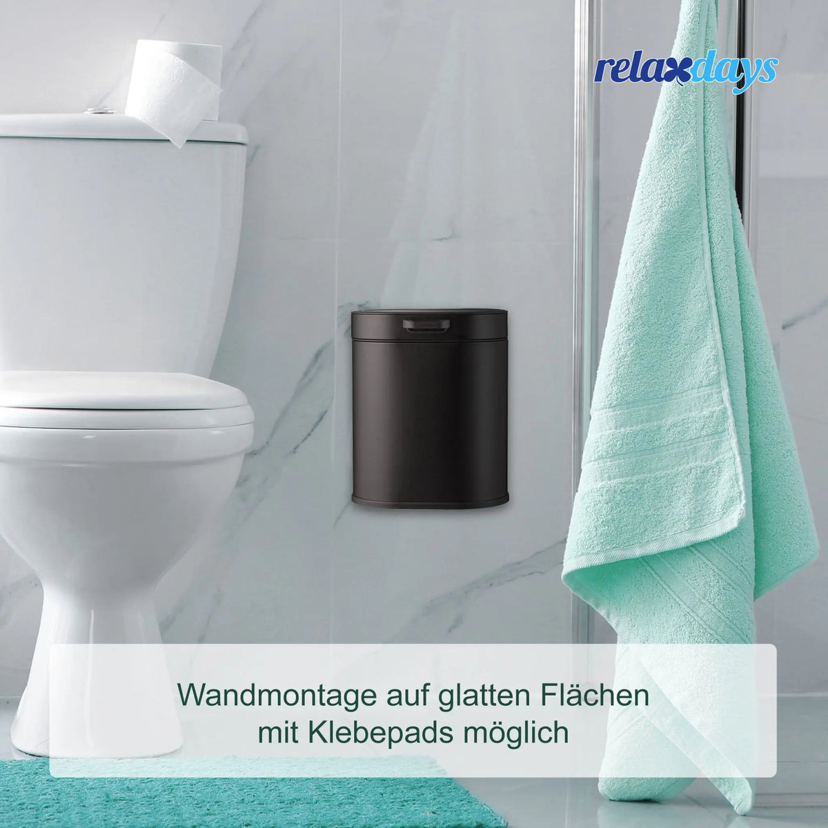 Hängender Mülleimer 5L Schwarz von Relaxdays