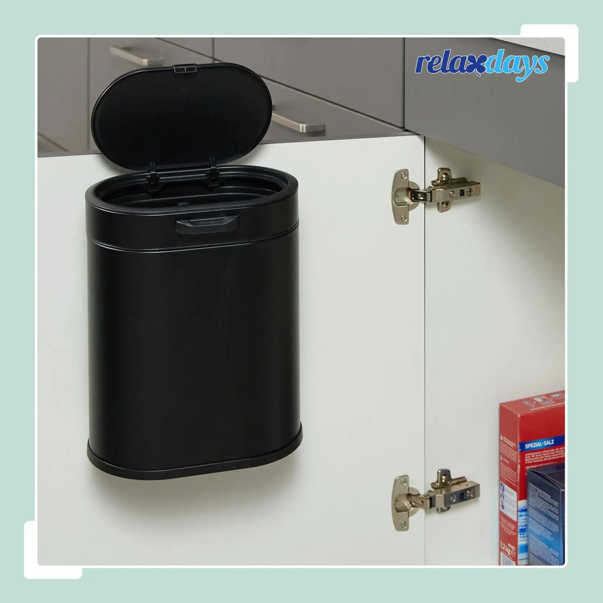 Hängender Mülleimer 5L Schwarz von Relaxdays