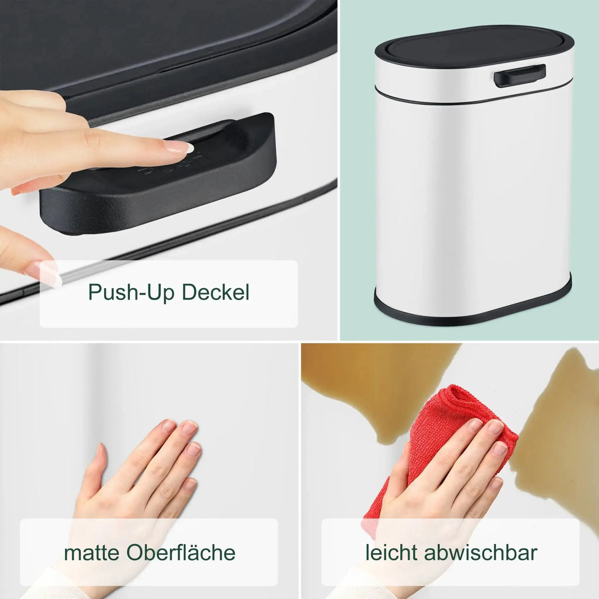 Hängender Mülleimer 5L Weiss-Schwarz von Relaxdays
