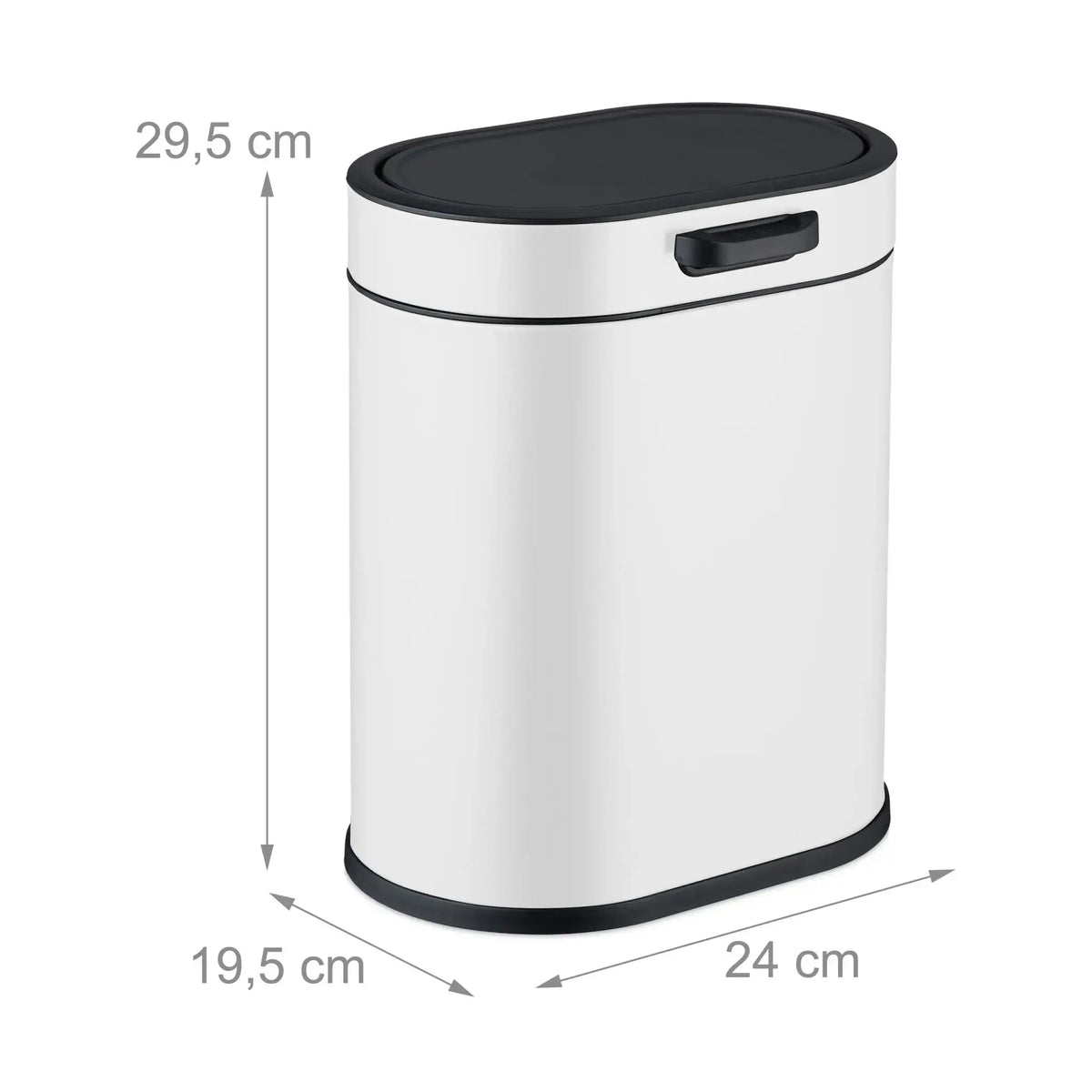 Hängender Mülleimer 5L Weiss-Schwarz von Relaxdays