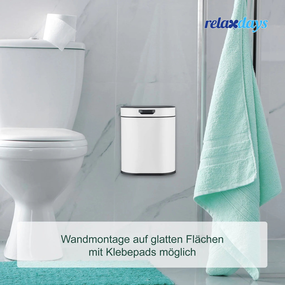 Hängender Mülleimer 5L Weiss-Schwarz von Relaxdays