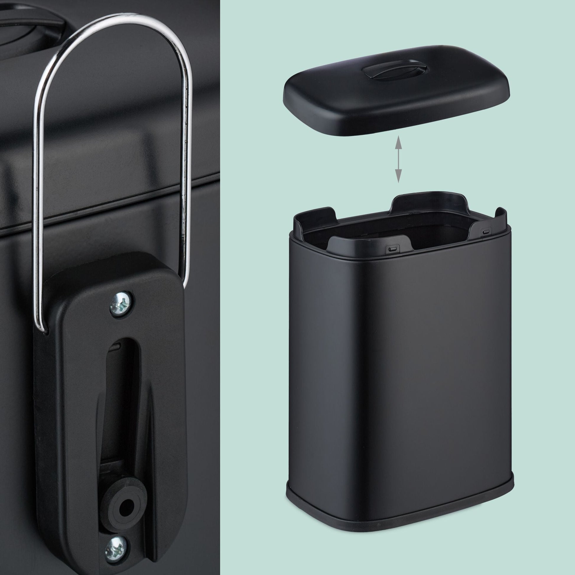 Hängender Mülleimer 5L Schwarz von Relaxdays