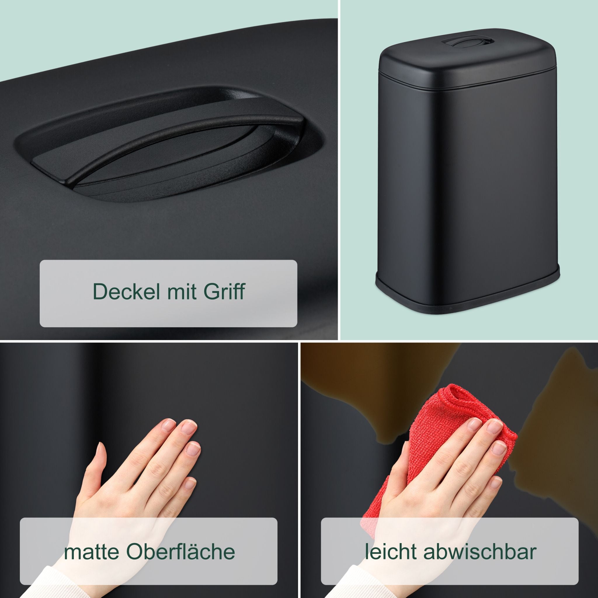 Hängender Mülleimer 5L Schwarz von Relaxdays