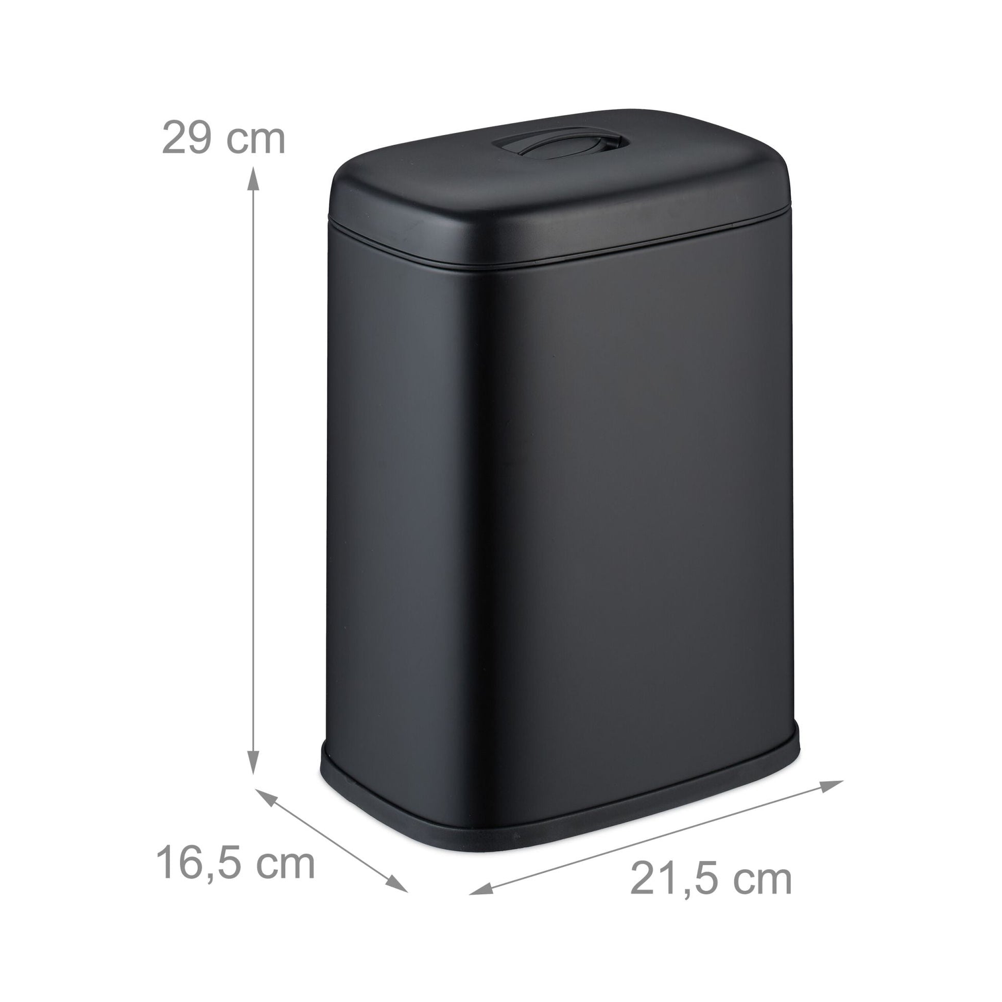 Hängender Mülleimer 5L Schwarz von Relaxdays