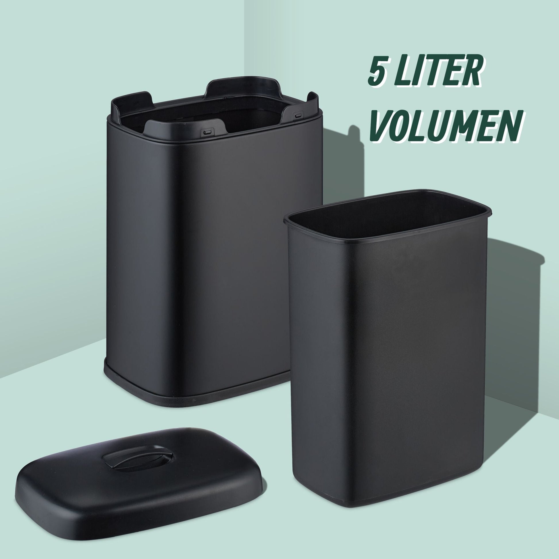 Hängender Mülleimer 5L Schwarz von Relaxdays