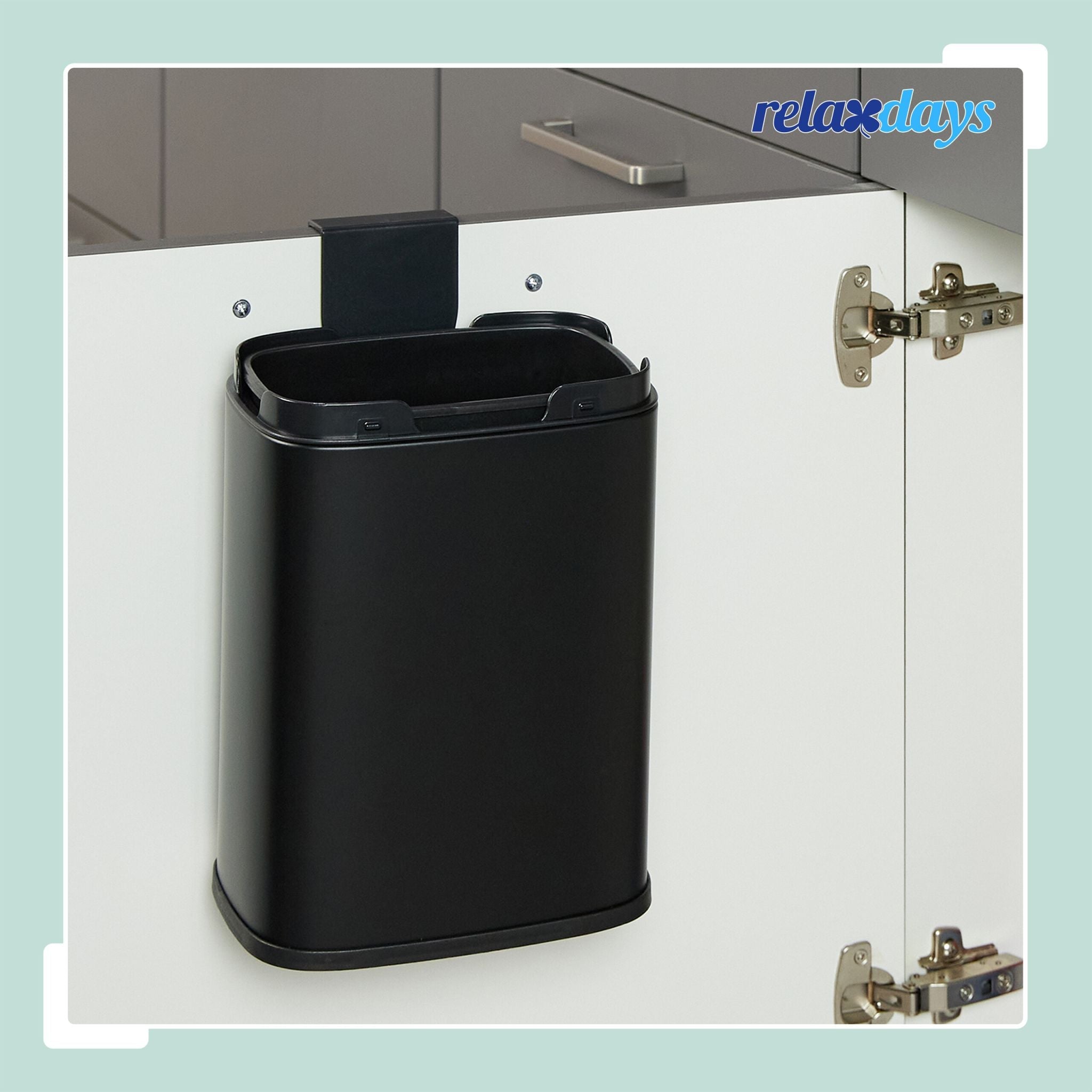 Hängender Mülleimer 5L Schwarz von Relaxdays