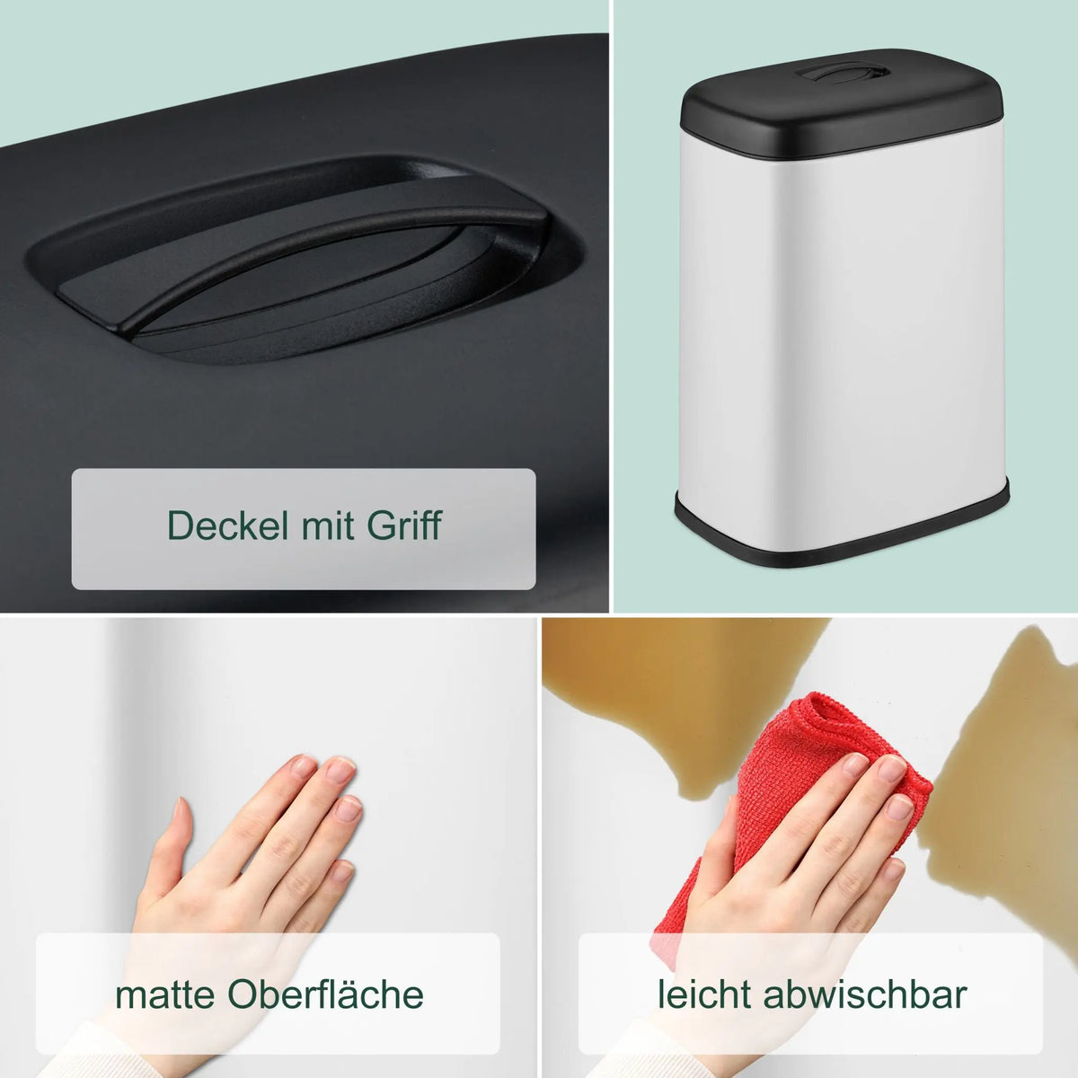 Hängender Mülleimer 5L Weiss-Schwarz von Relaxdays