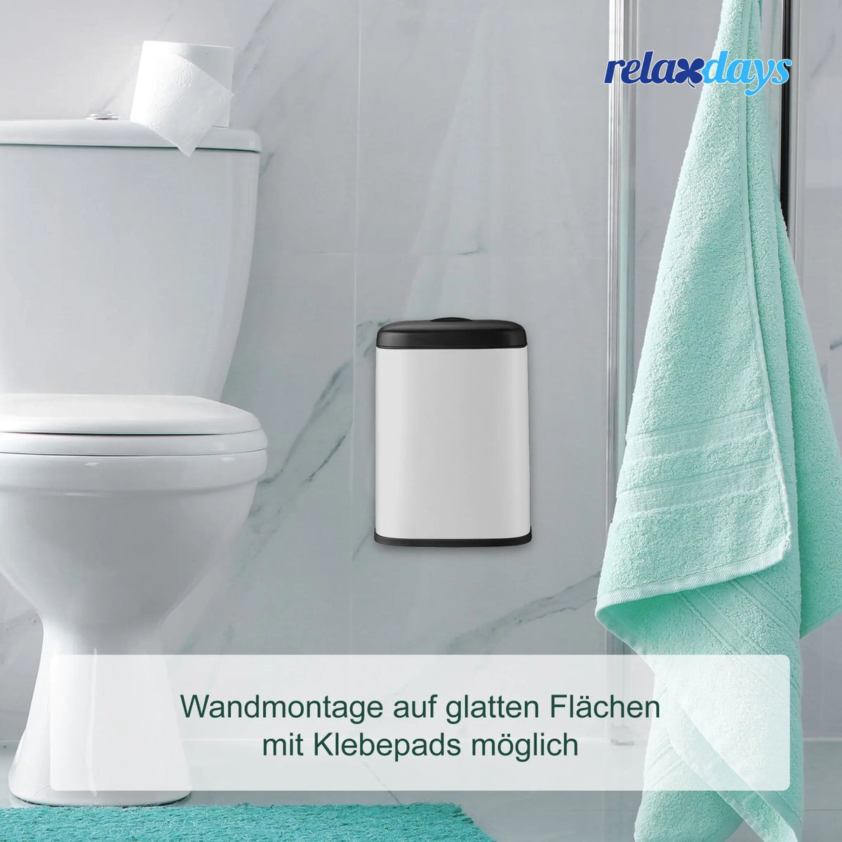 Hängender Mülleimer 5L Weiss-Schwarz von Relaxdays