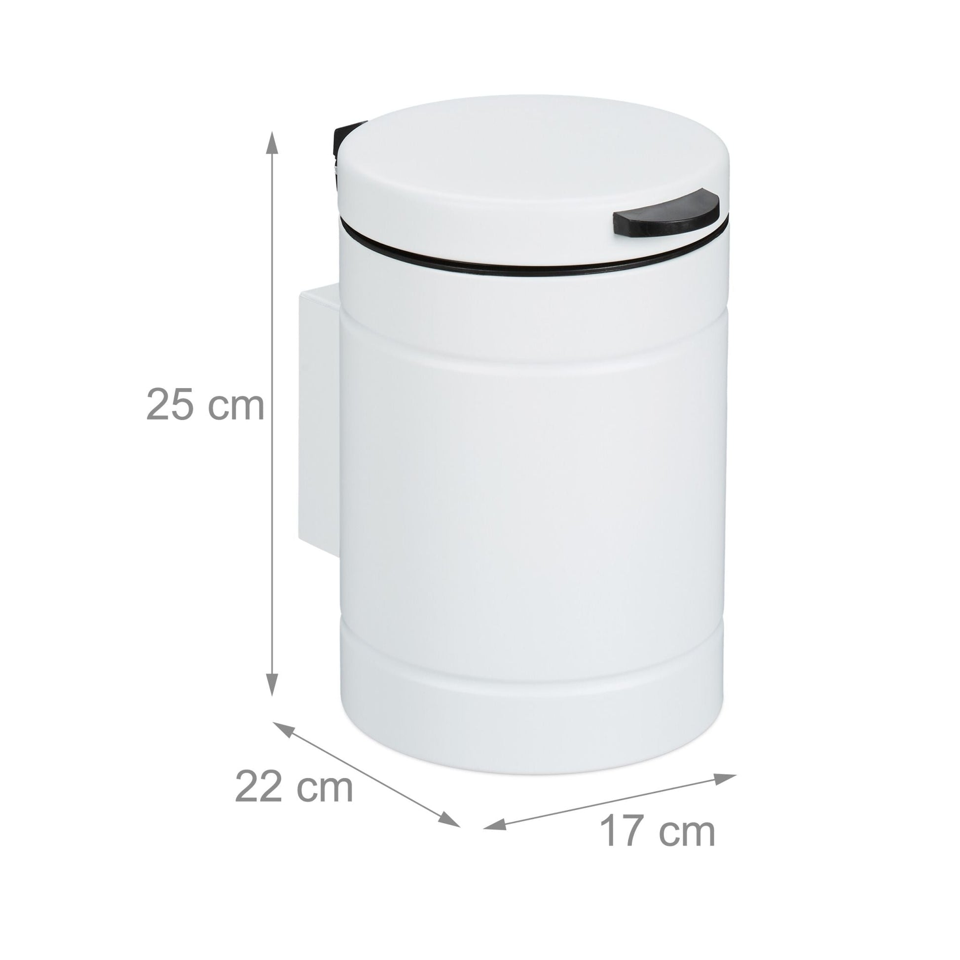 Kosmetikeimer Wandmontage 3 Liter Weiss von Relaxdays
