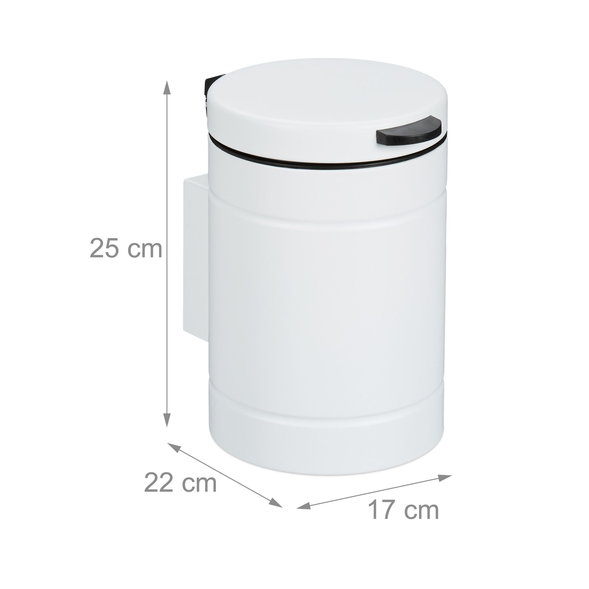 Kosmetikeimer Wandmontage 3 Liter Weiss von Relaxdays