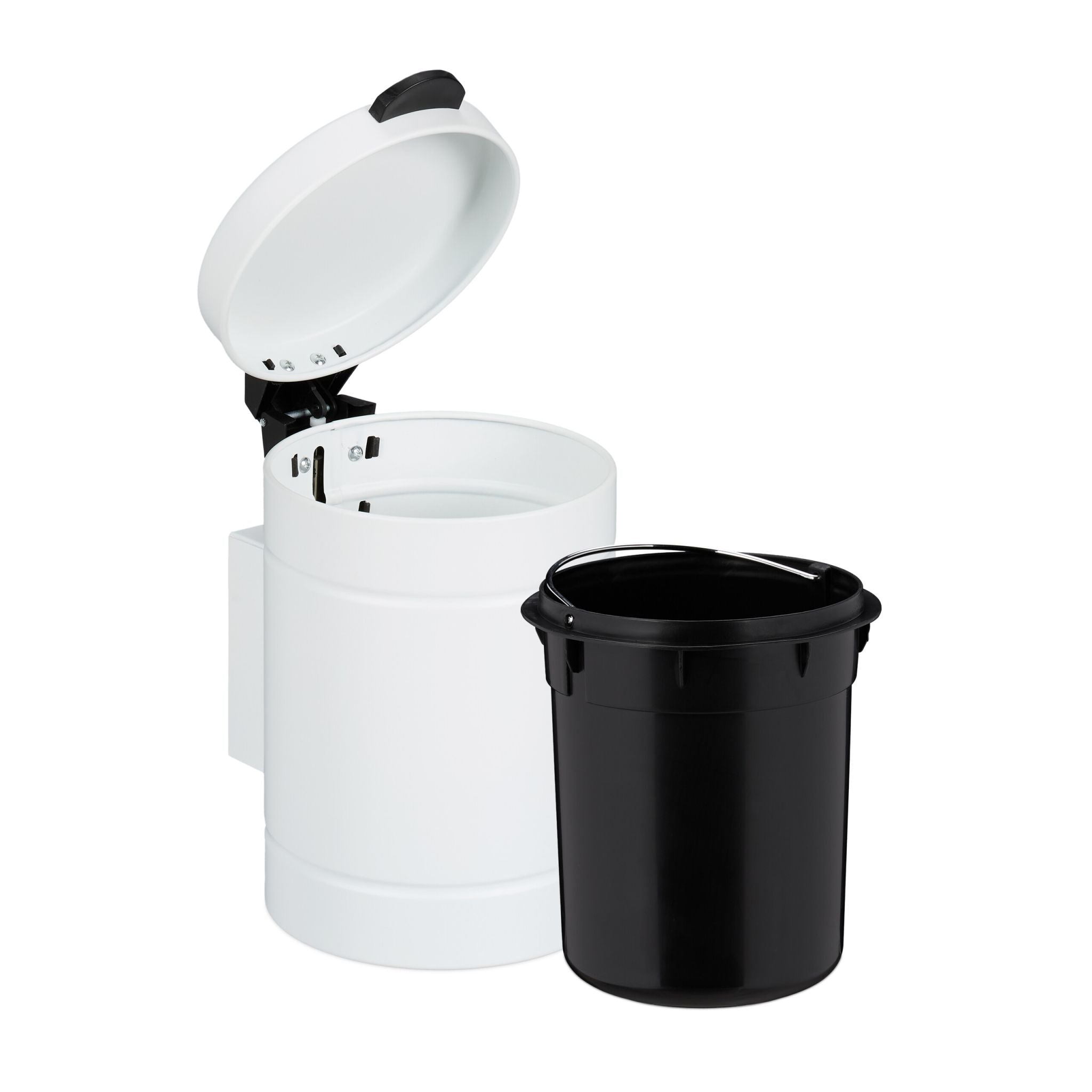 Kosmetikeimer Wandmontage 3 Liter Weiss von Relaxdays