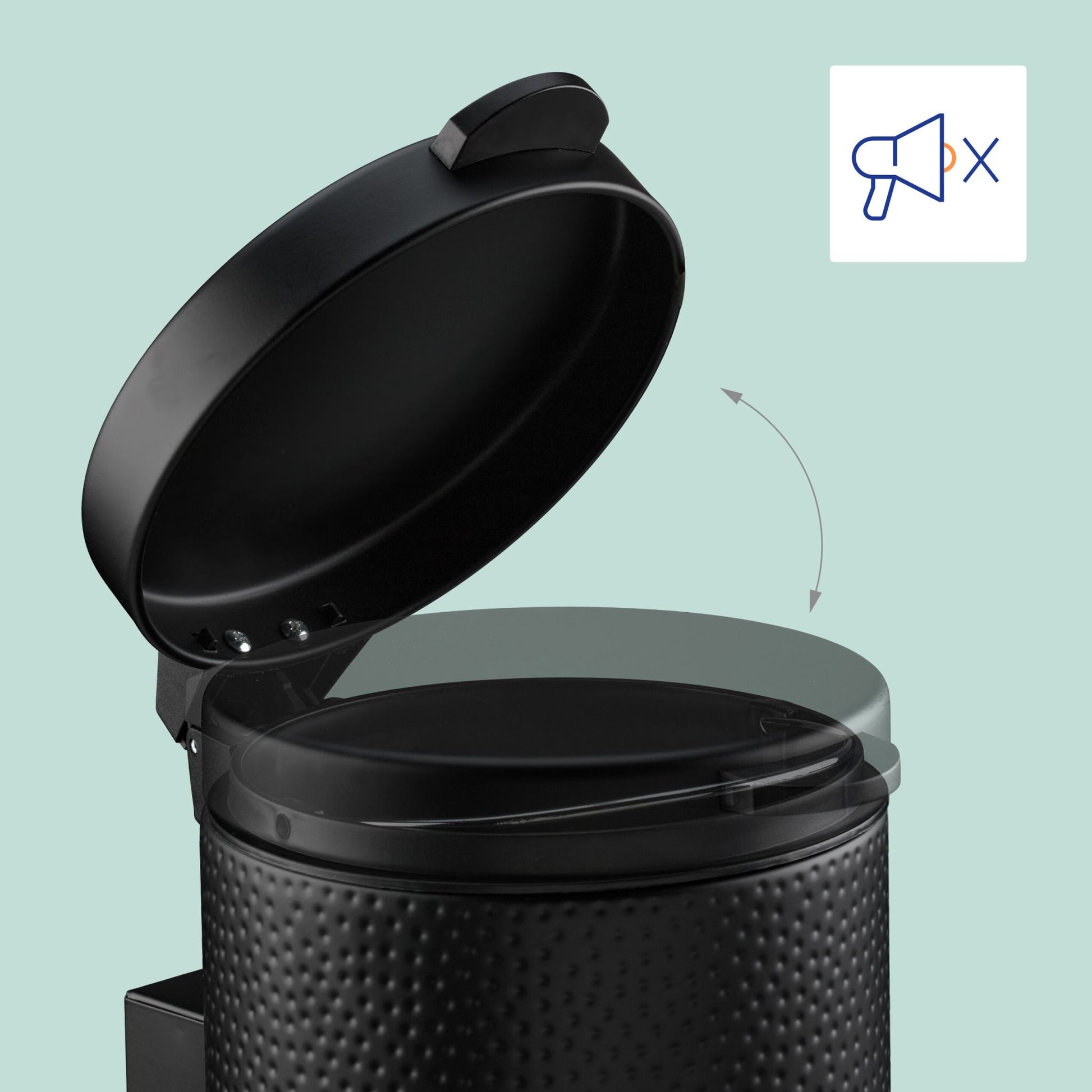 Kosmetikeimer Wandmontage 3 Liter Schwarz von Relaxdays