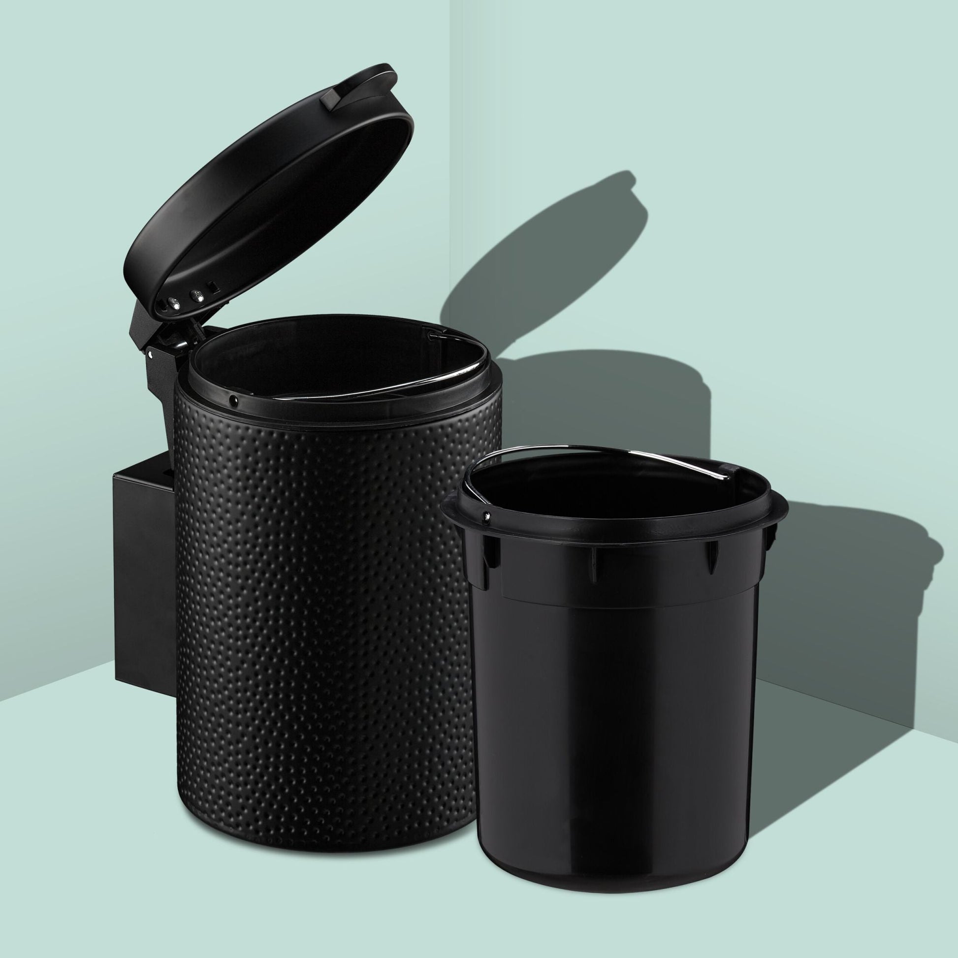 Kosmetikeimer Wandmontage 3 Liter Schwarz von Relaxdays