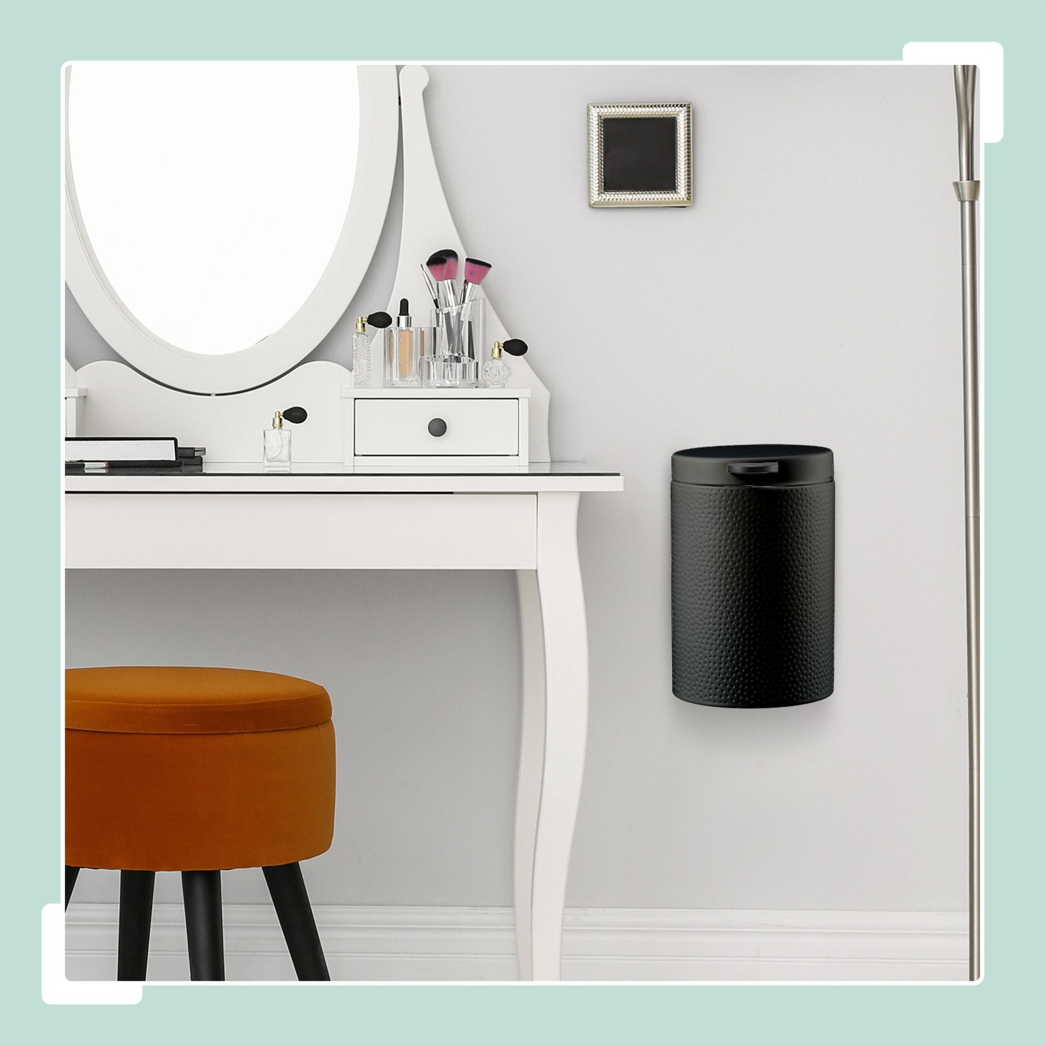 Kosmetikeimer Wandmontage 3 Liter Schwarz von Relaxdays
