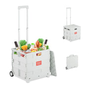 Einkaufstrolley mit Deckel Weiss von Relaxdays