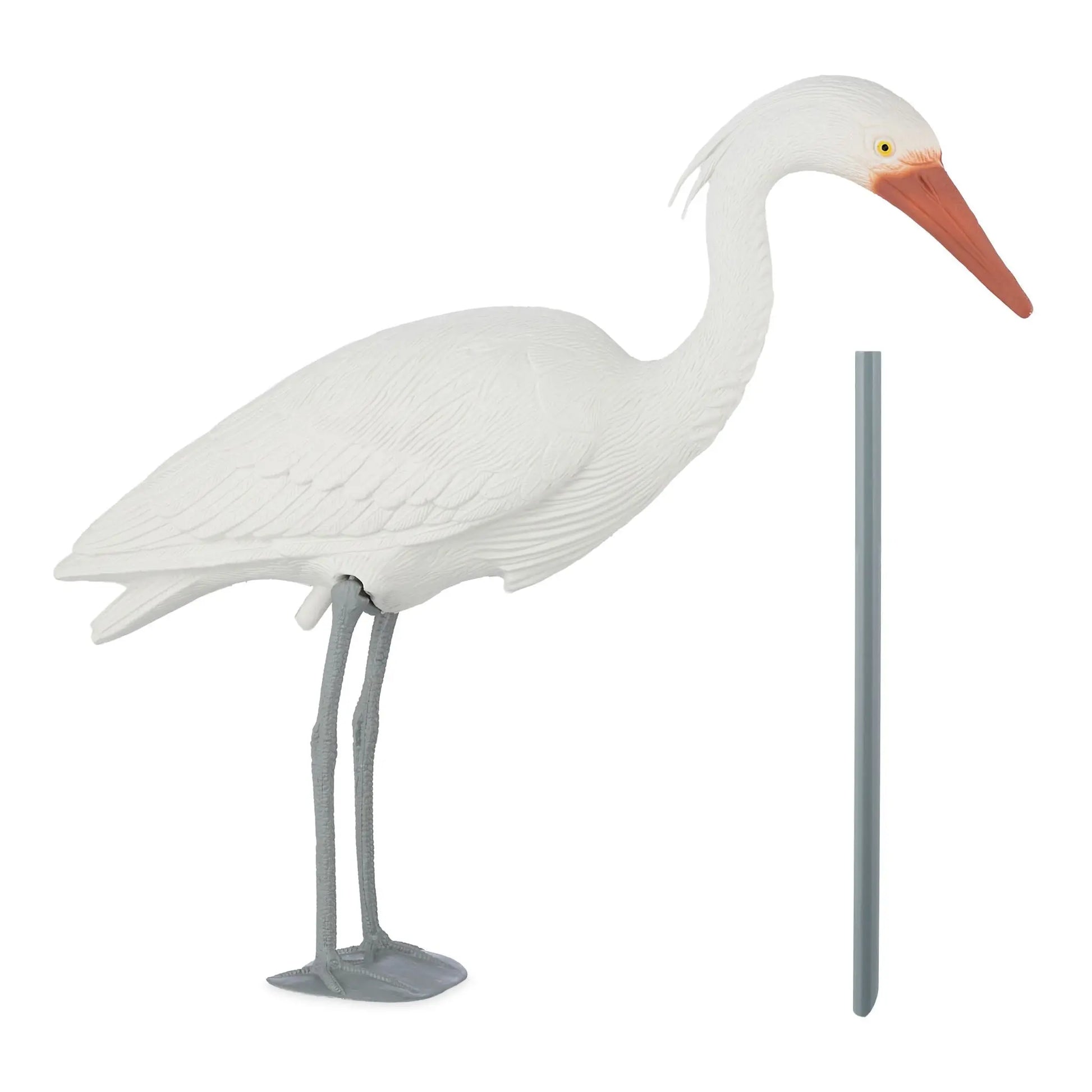 Gartendeko-Figur Reiher Weiss-Orange-Grau von Relaxdays