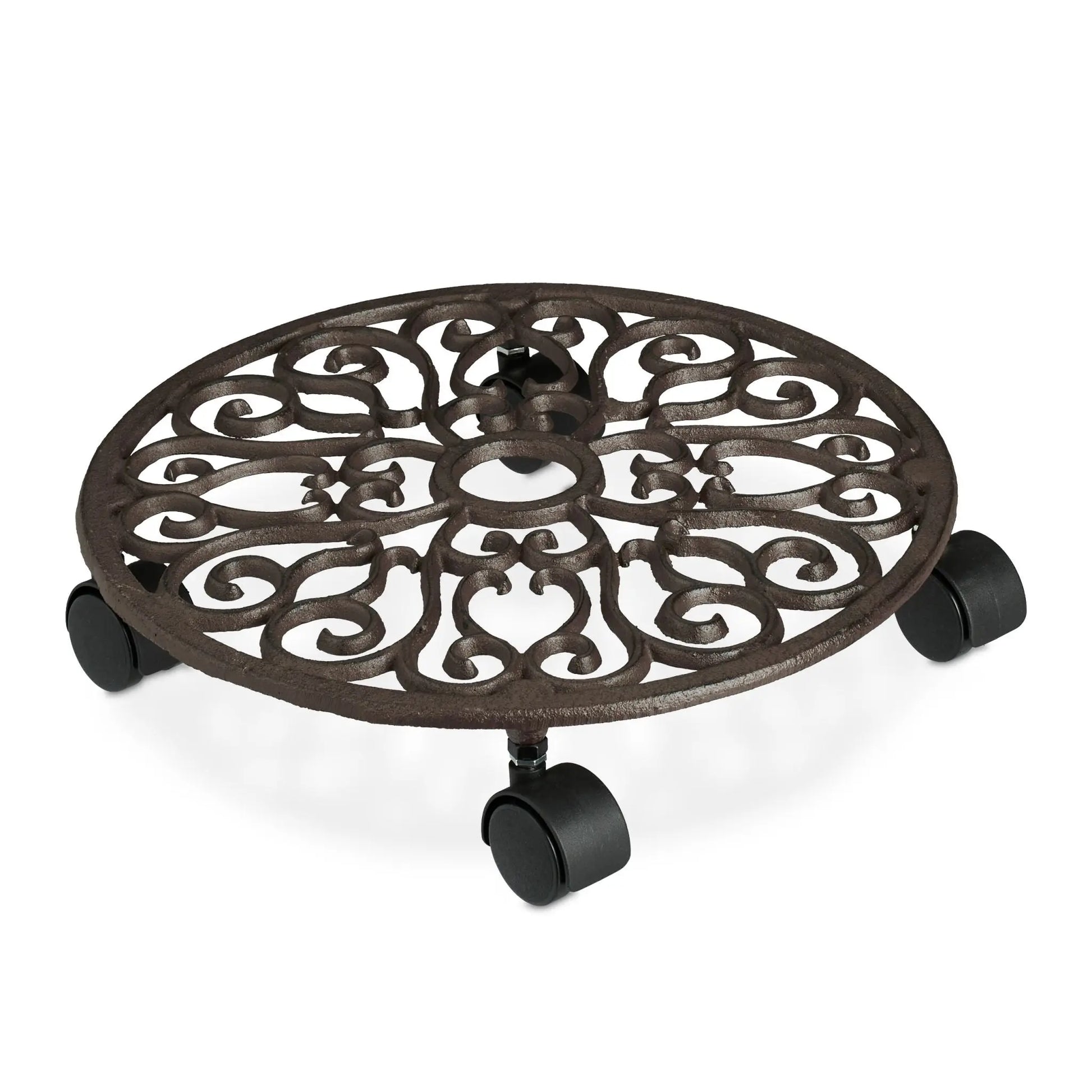 Pflanzenroller Gusseisen Braun-Schwarz von Relaxdays