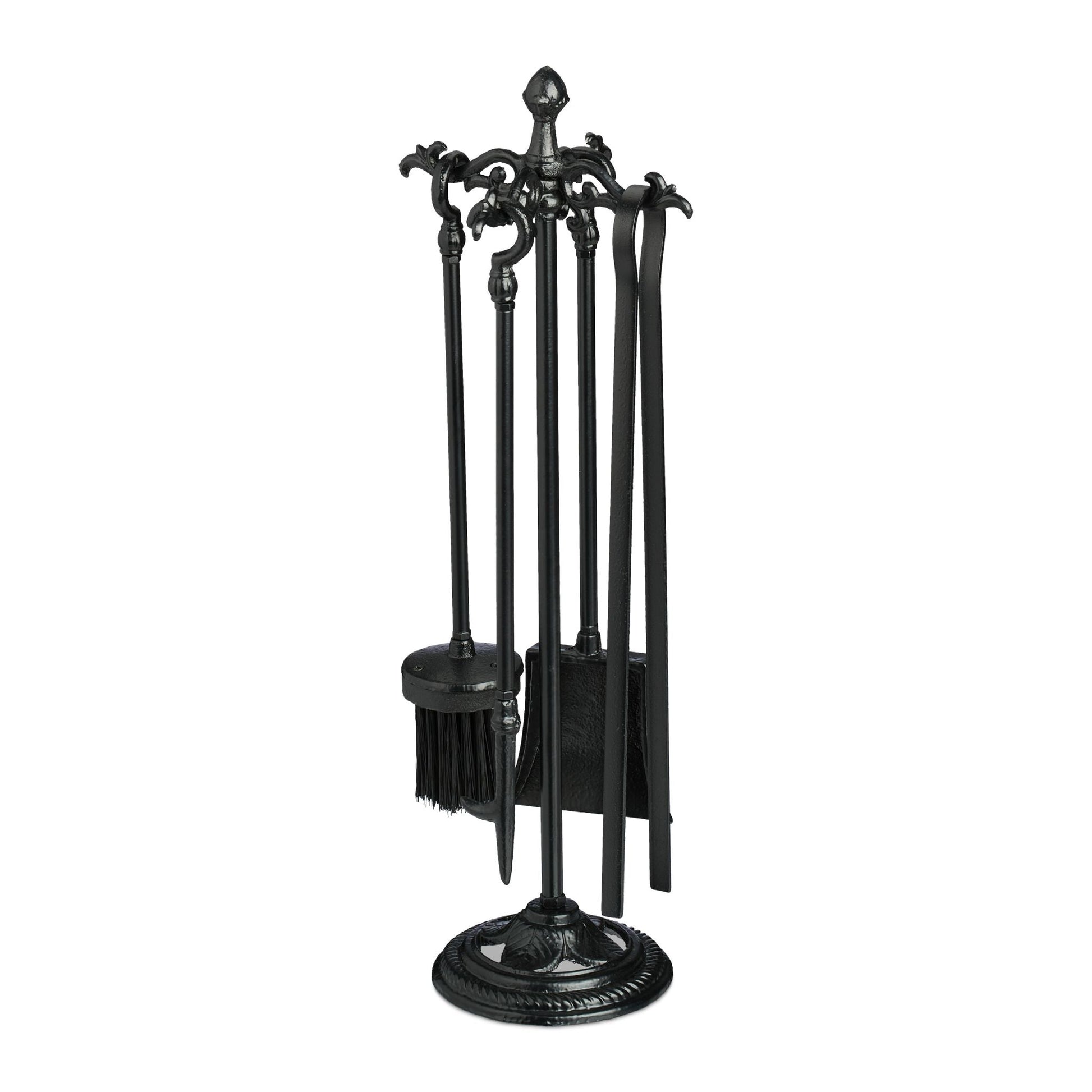 Kaminbesteck Gusseisen 5tlg. Schwarz von Relaxdays