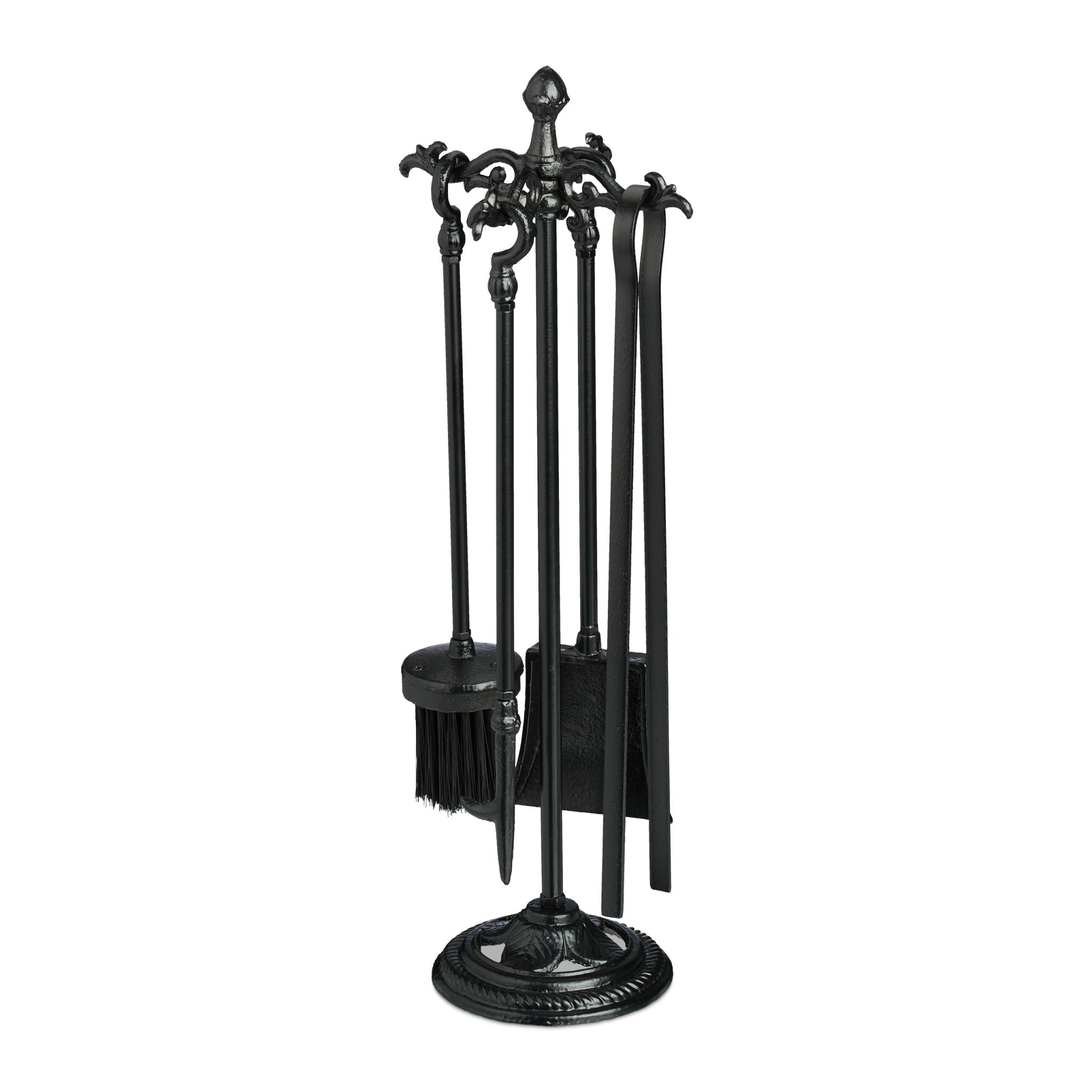 Kaminbesteck Gusseisen 5tlg. Schwarz von Relaxdays