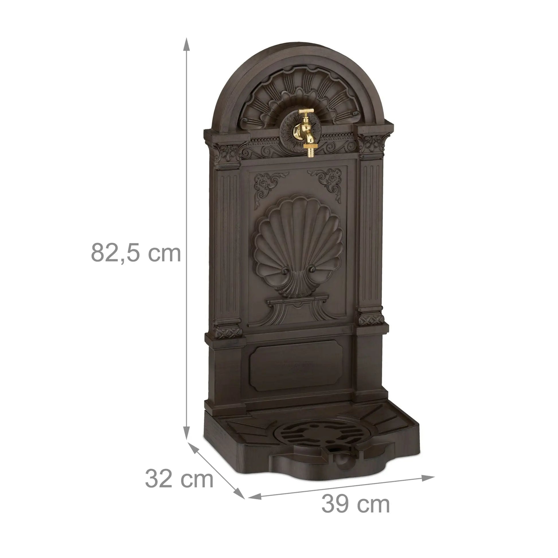 Standbrunnen Antik Dunkelbraun von Relaxdays